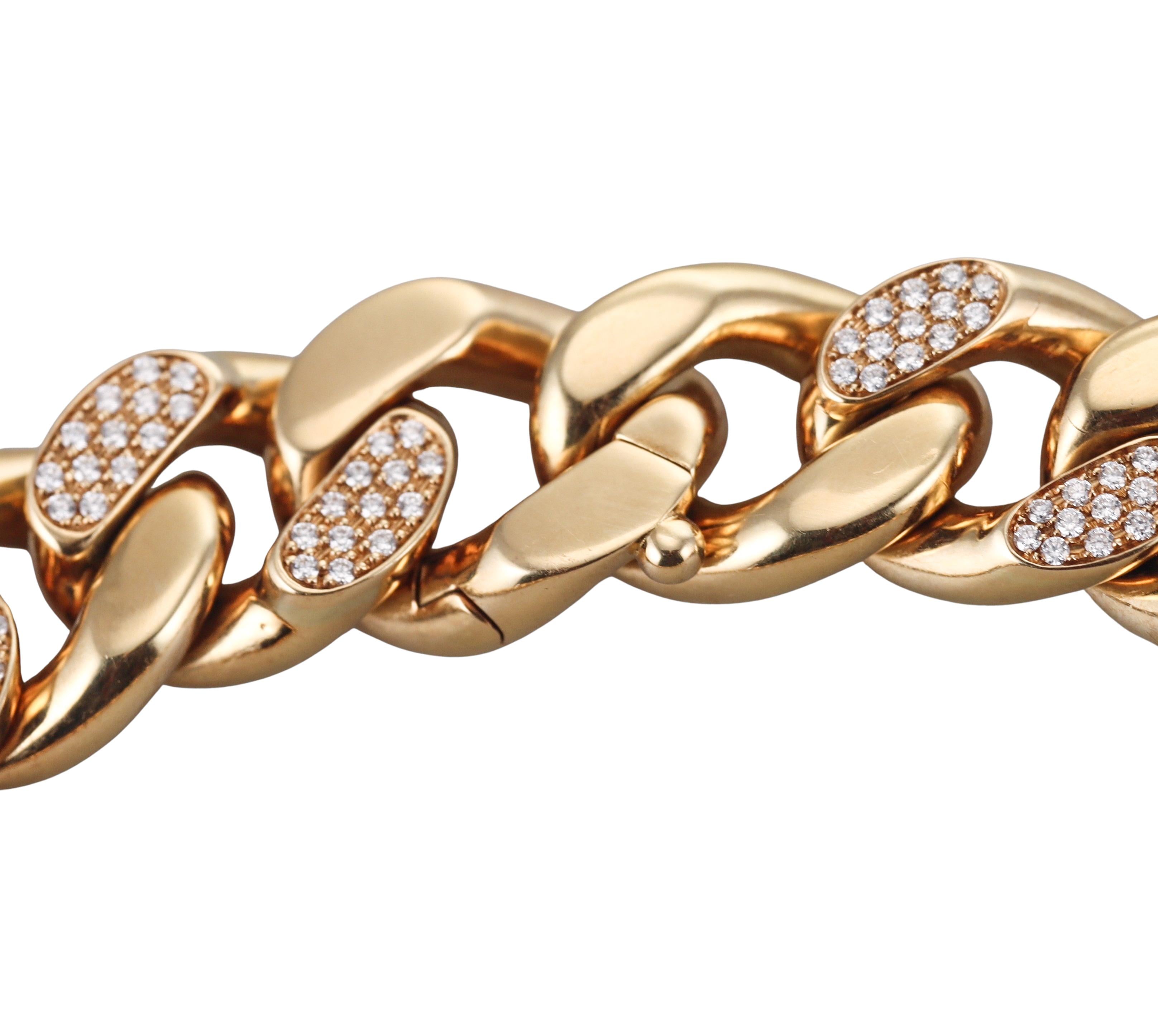 Bottega Veneta Gold Diamond Curb Link Chain Necklace