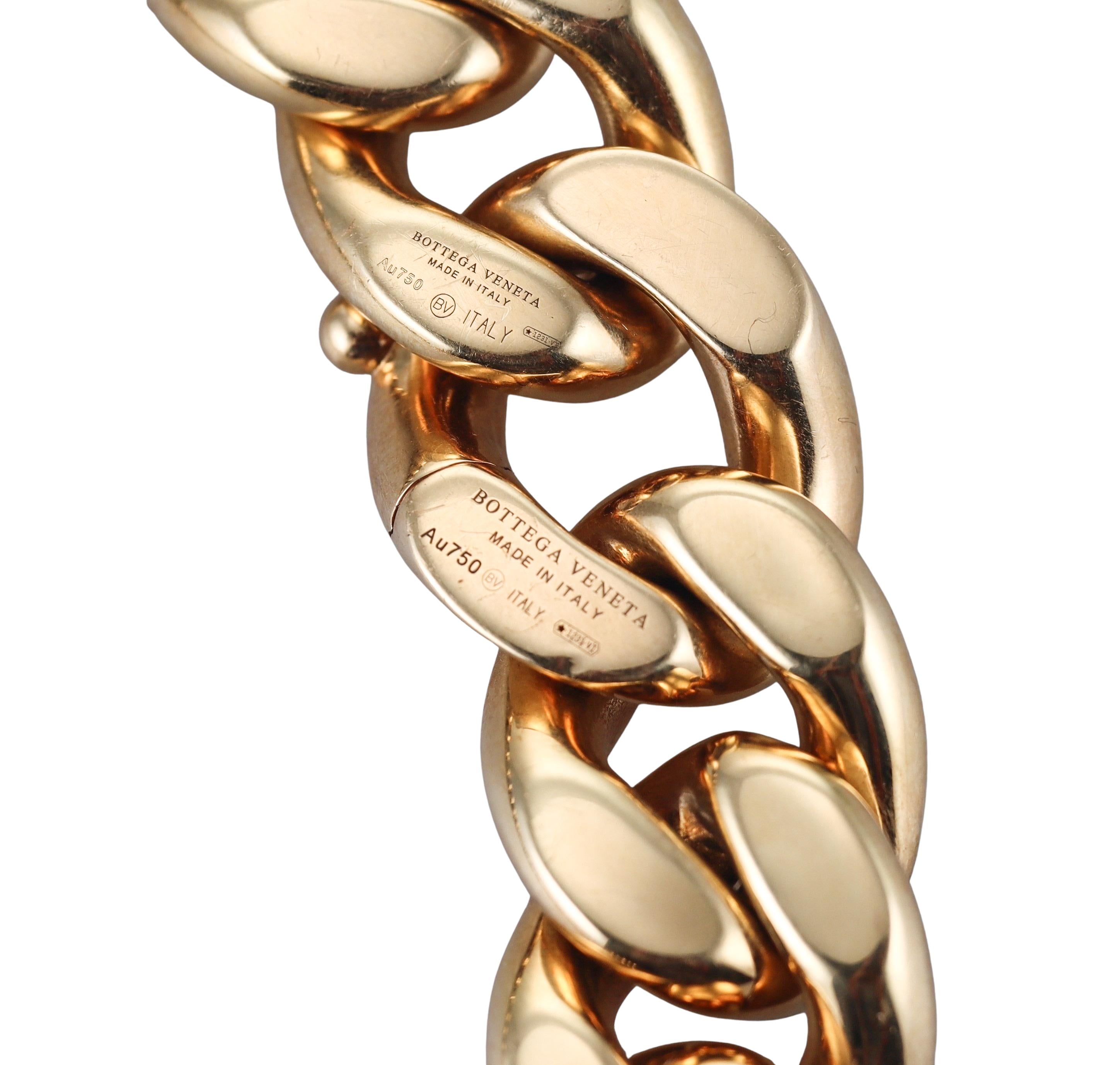 Bottega Veneta Gold Diamond Curb Link Chain Necklace