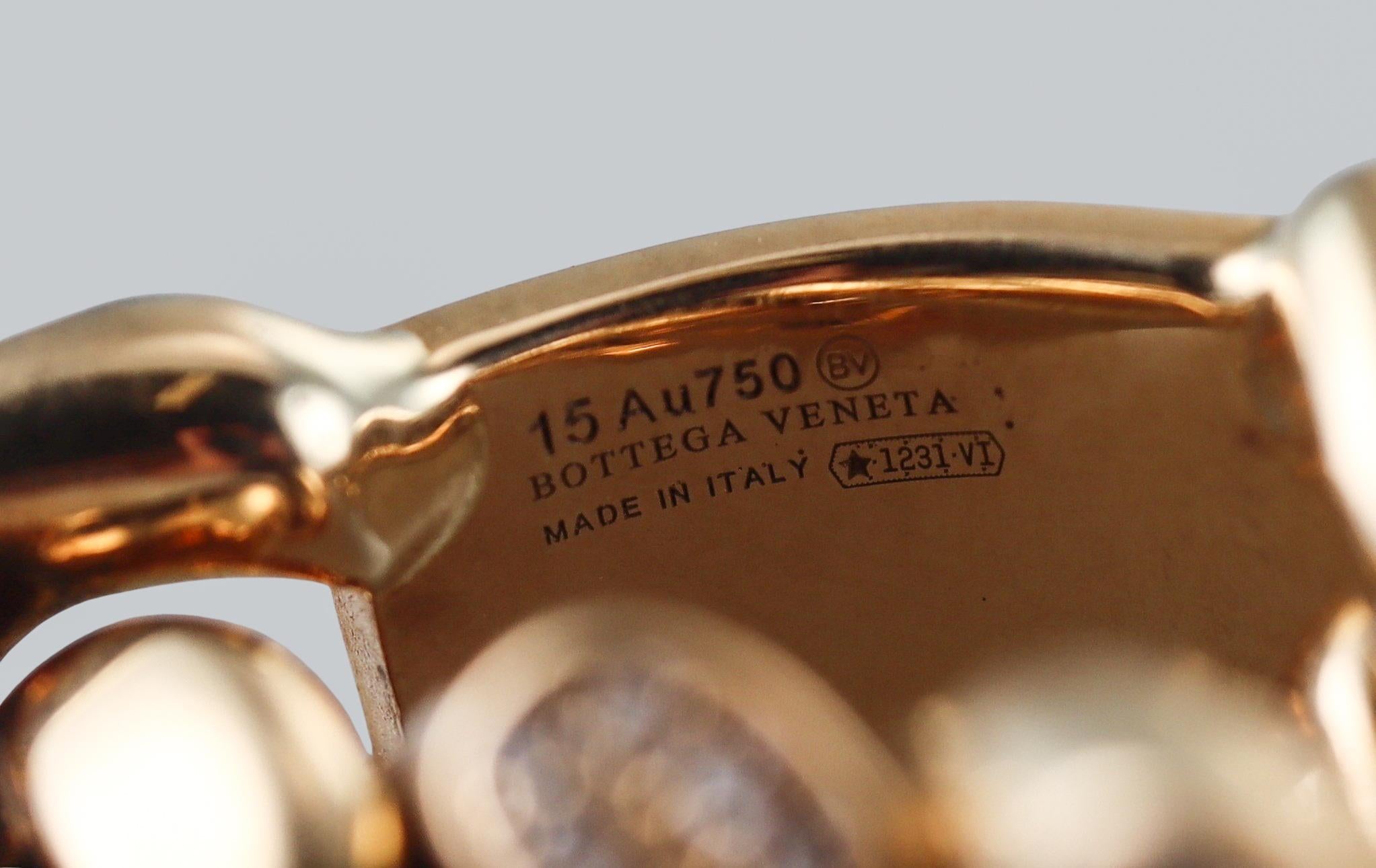 Bottega Veneta Diamond Gold Curb Link Chain Ring