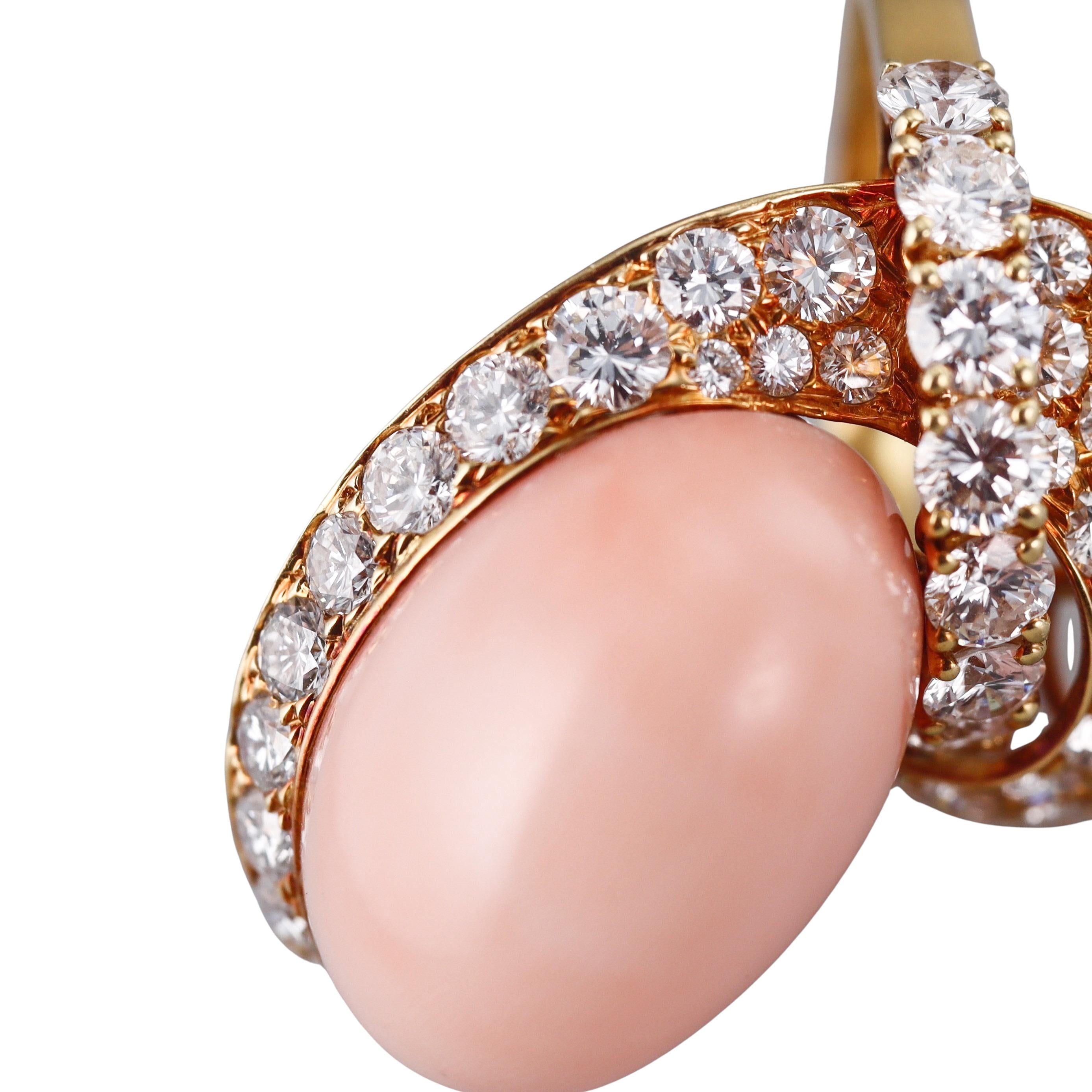M. Gerard Coral Diamond Gold Cocktail Ring