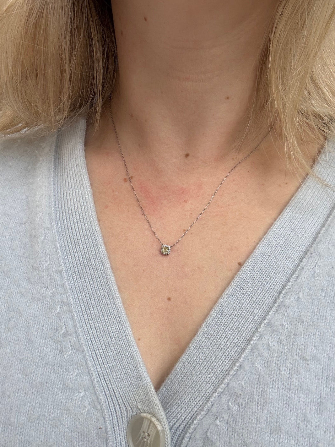 Tiffany & Co 0.25ct Fancy Intense Yellow Diamond Platinum Pendant