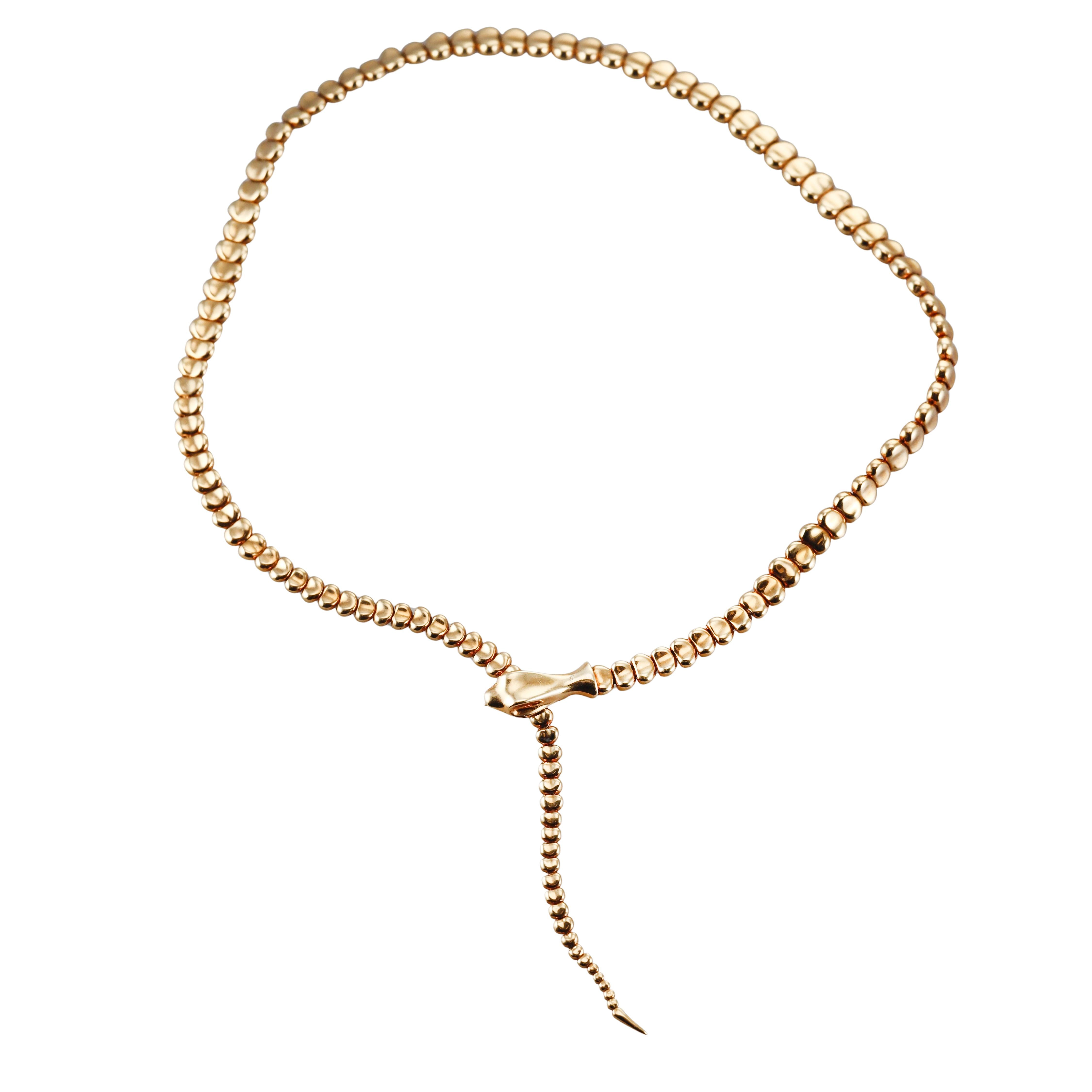 Tiffany & Co Elsa Peretti Gold Snake Necklace