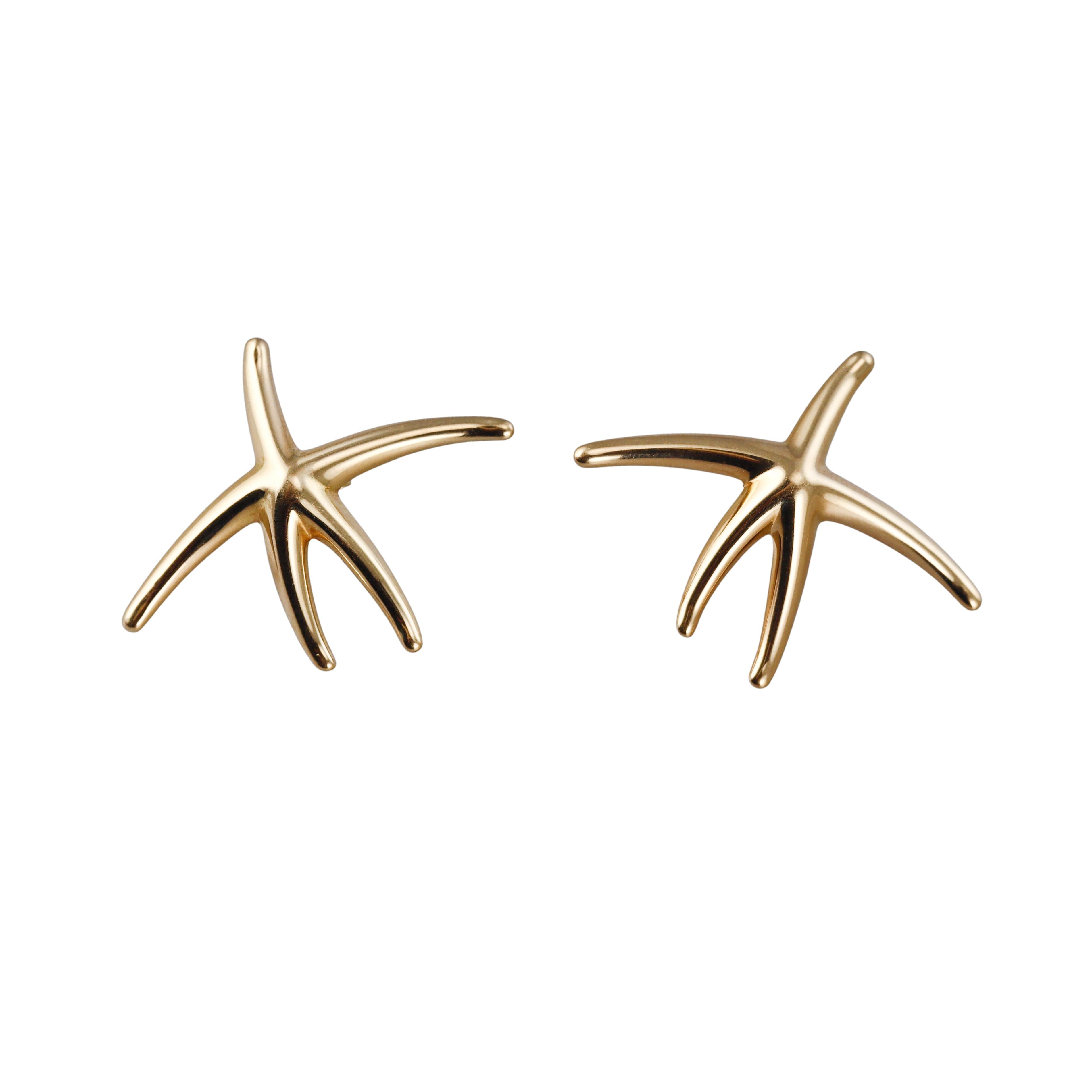 Tiffany & Co Elsa Peretti Gold Starfish Earrings