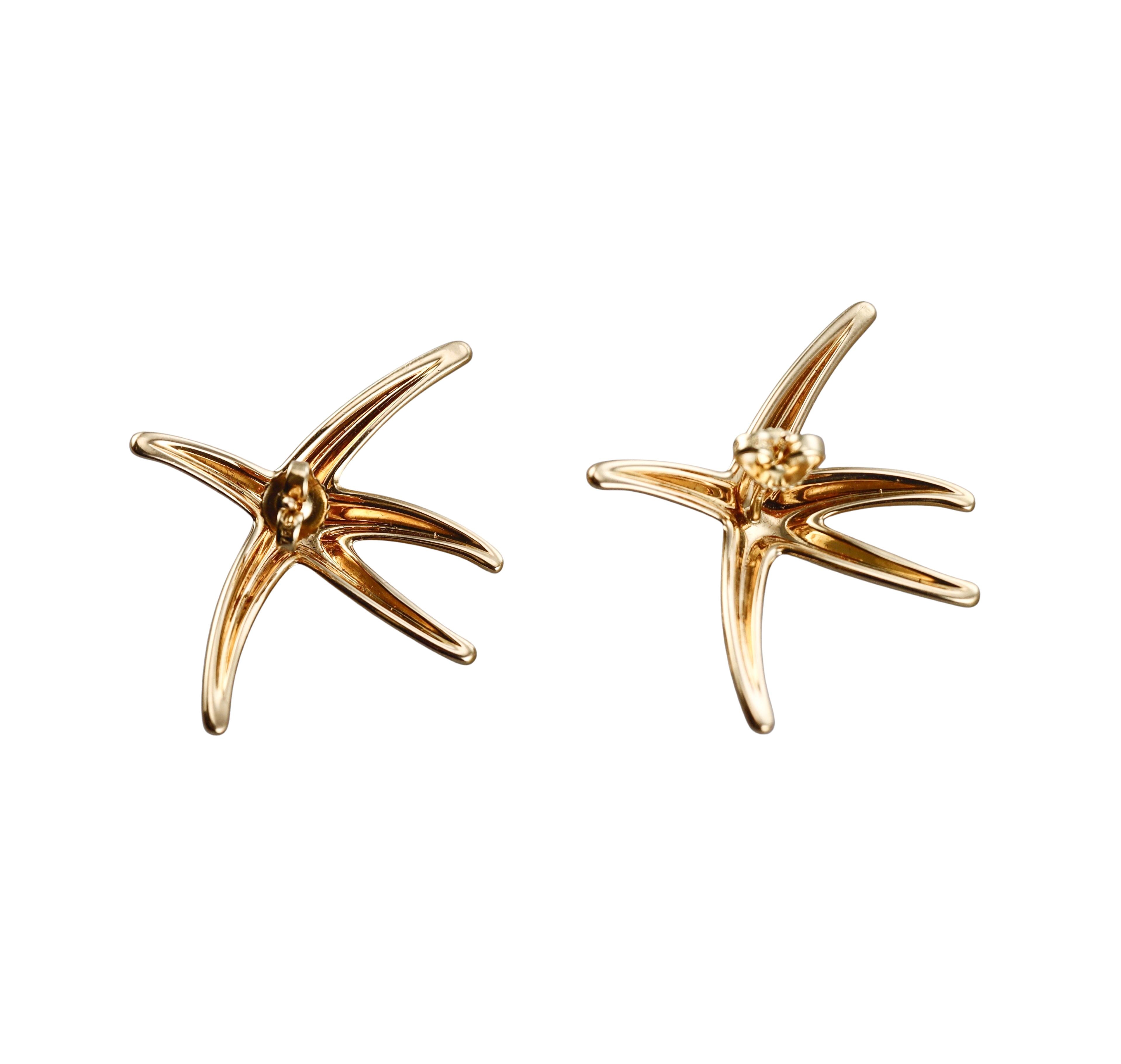 Tiffany & Co Elsa Peretti Gold Starfish Earrings