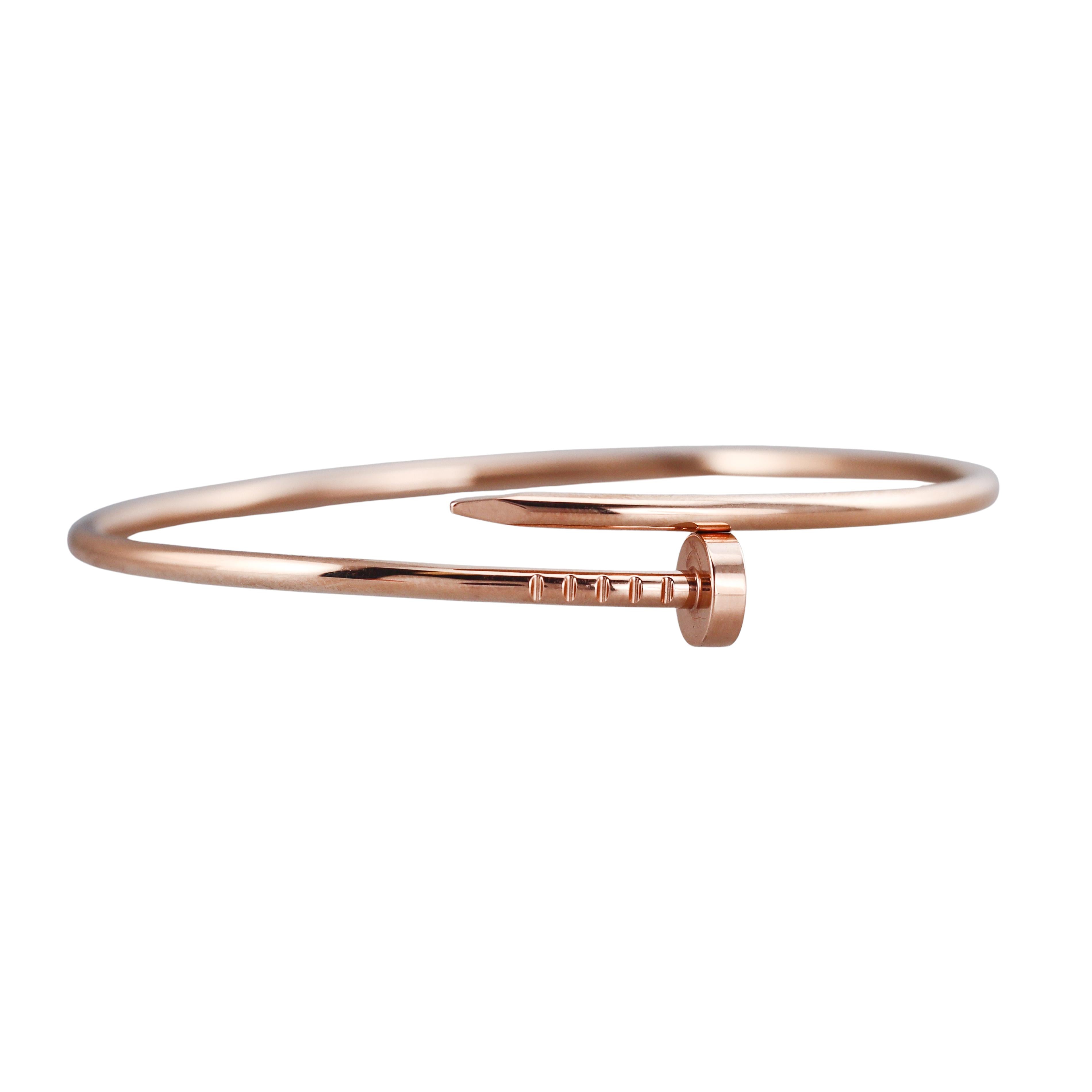 Cartier Juste Un Clou Rose Gold Small Model Bracelet Size 17
