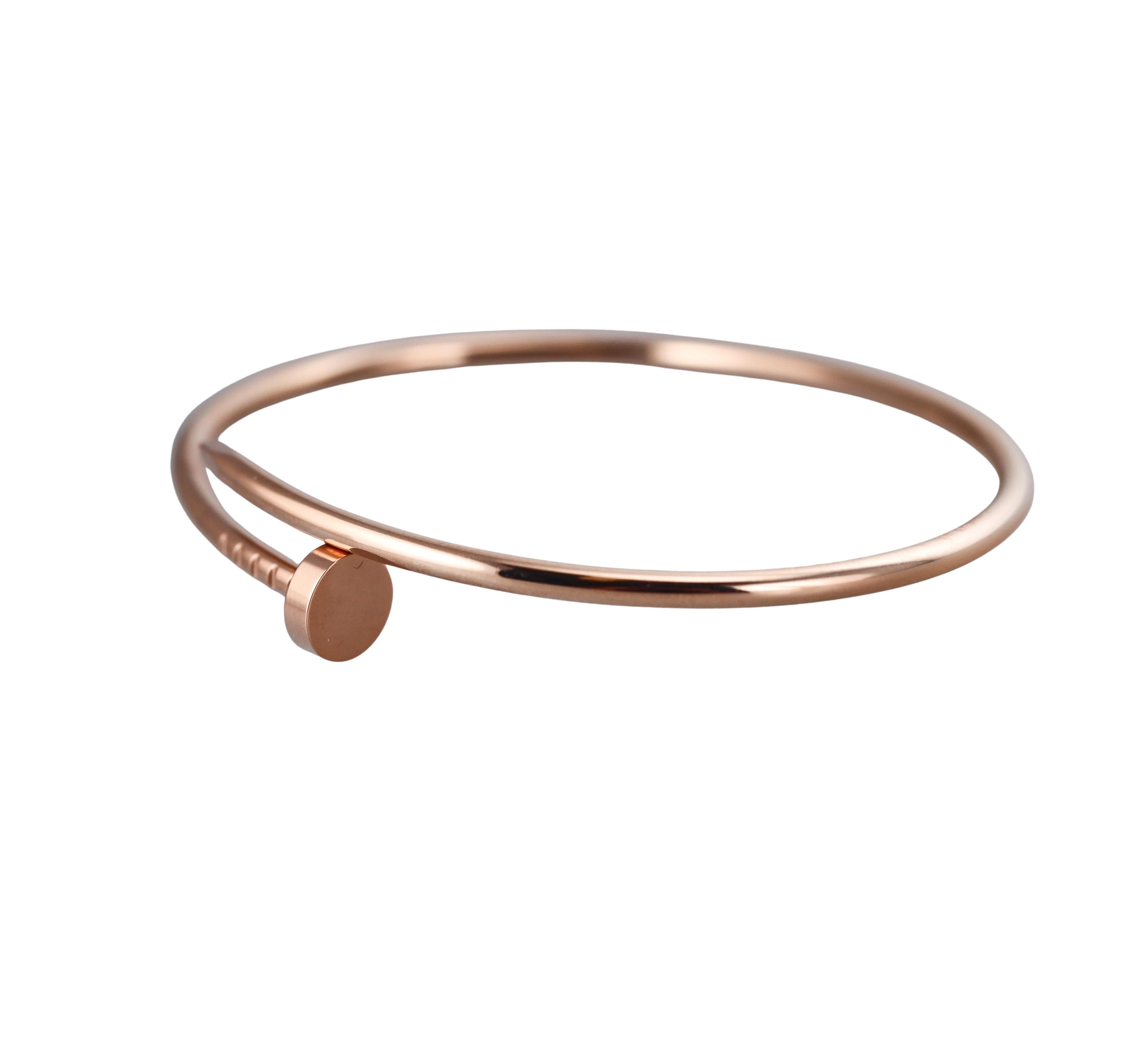Cartier Juste Un Clou Rose Gold Small Model Bracelet Size 17