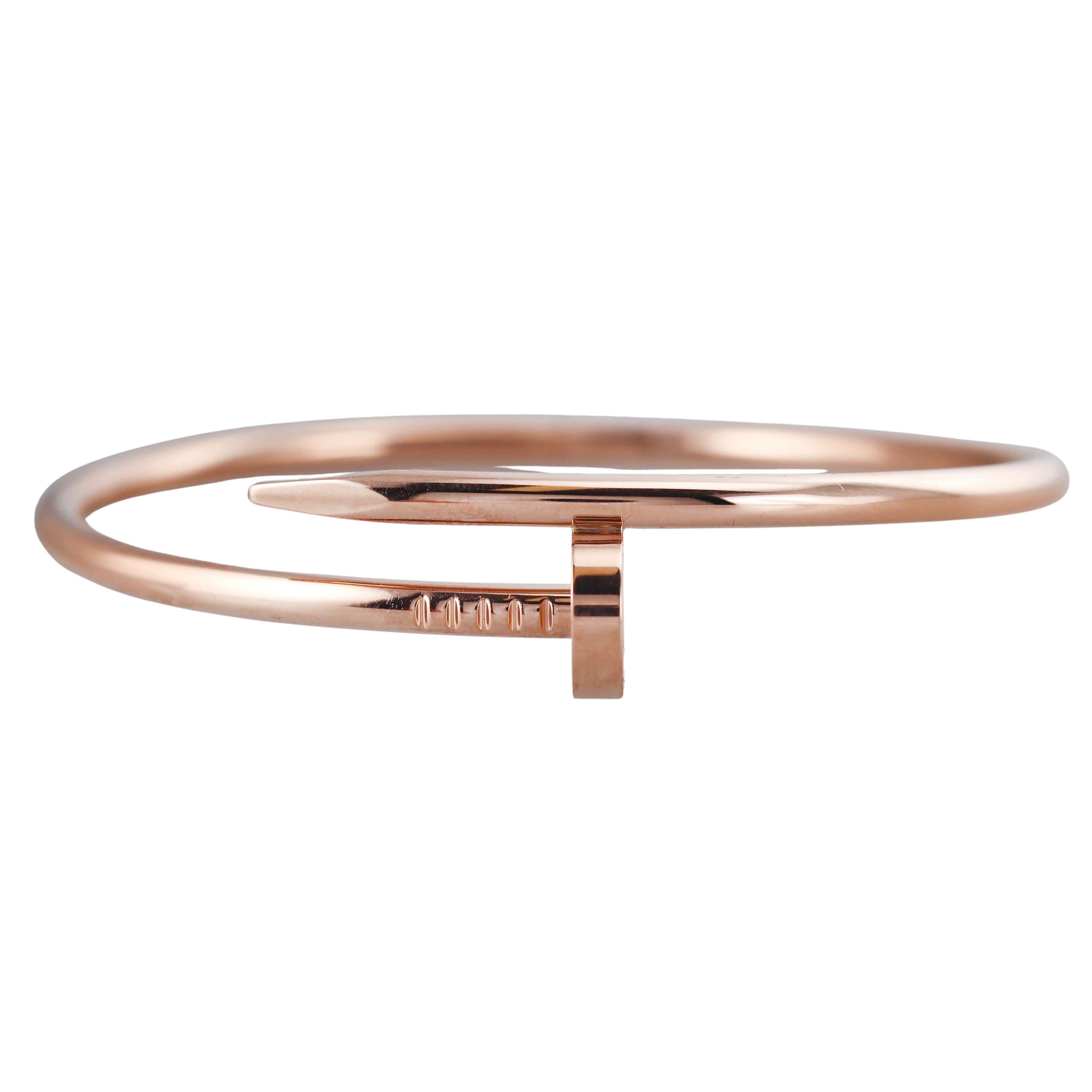 Cartier Juste Un Clou Rose Gold Classic Model Bracelet Size 18