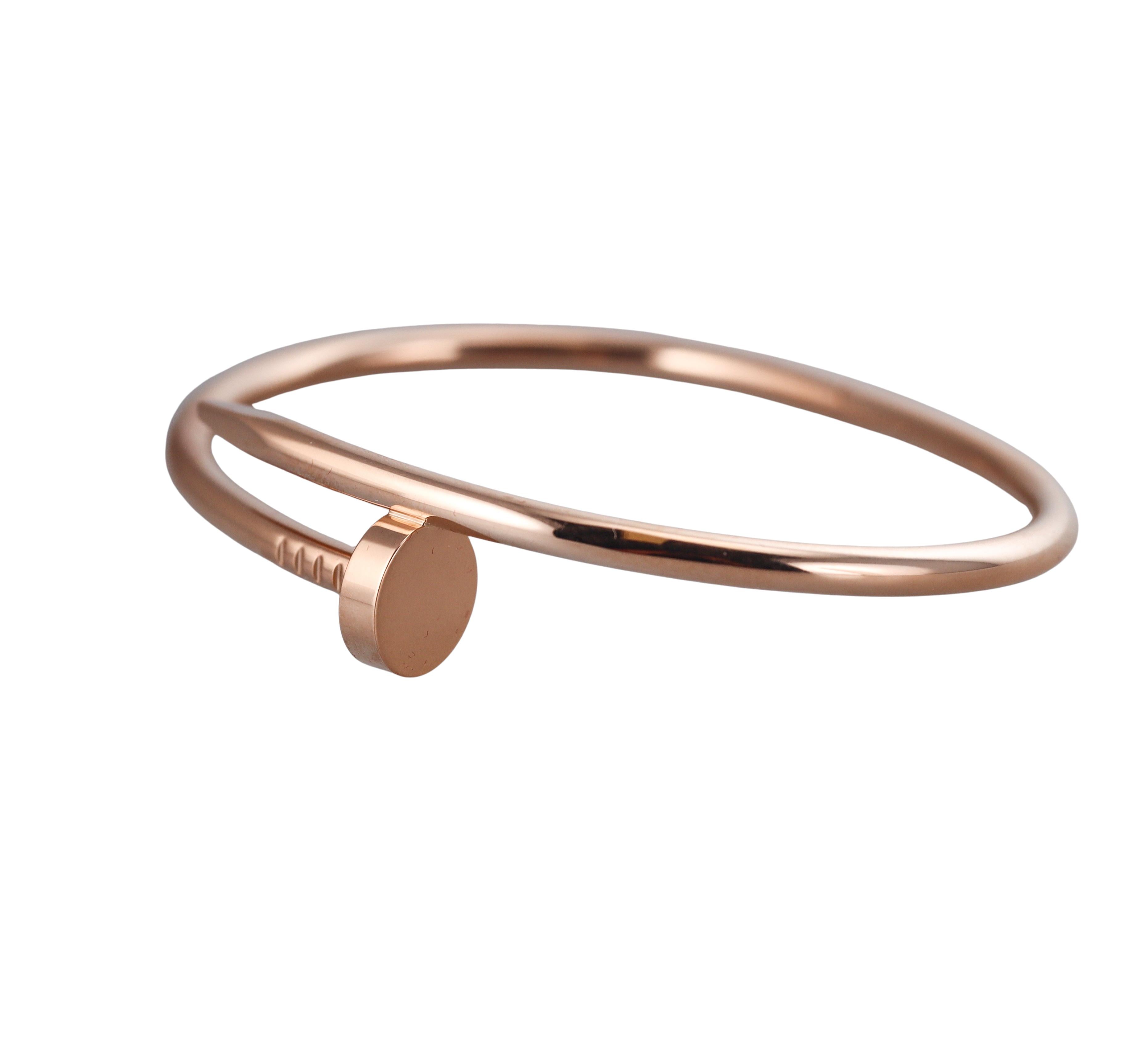 Cartier Juste Un Clou Rose Gold Classic Model Bracelet Size 18