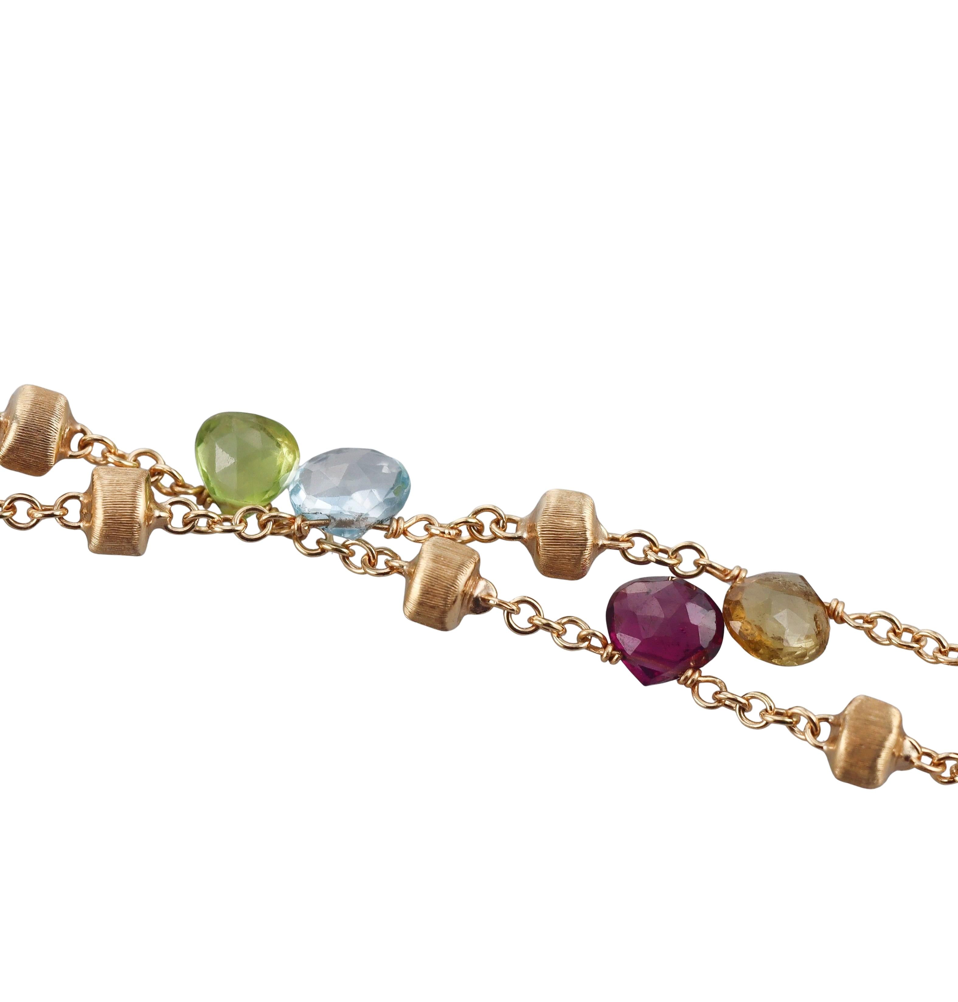 Marco Bicego Paradise Gold Diamond Gemstone Pearl Pendant Necklace