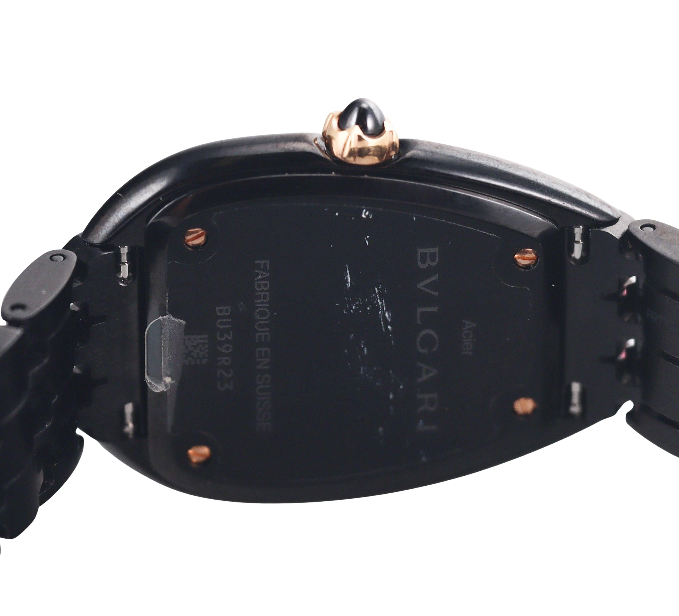 Bulgari Serpenti Seduttori Gold Black Steel Ladies Watch BU39R23