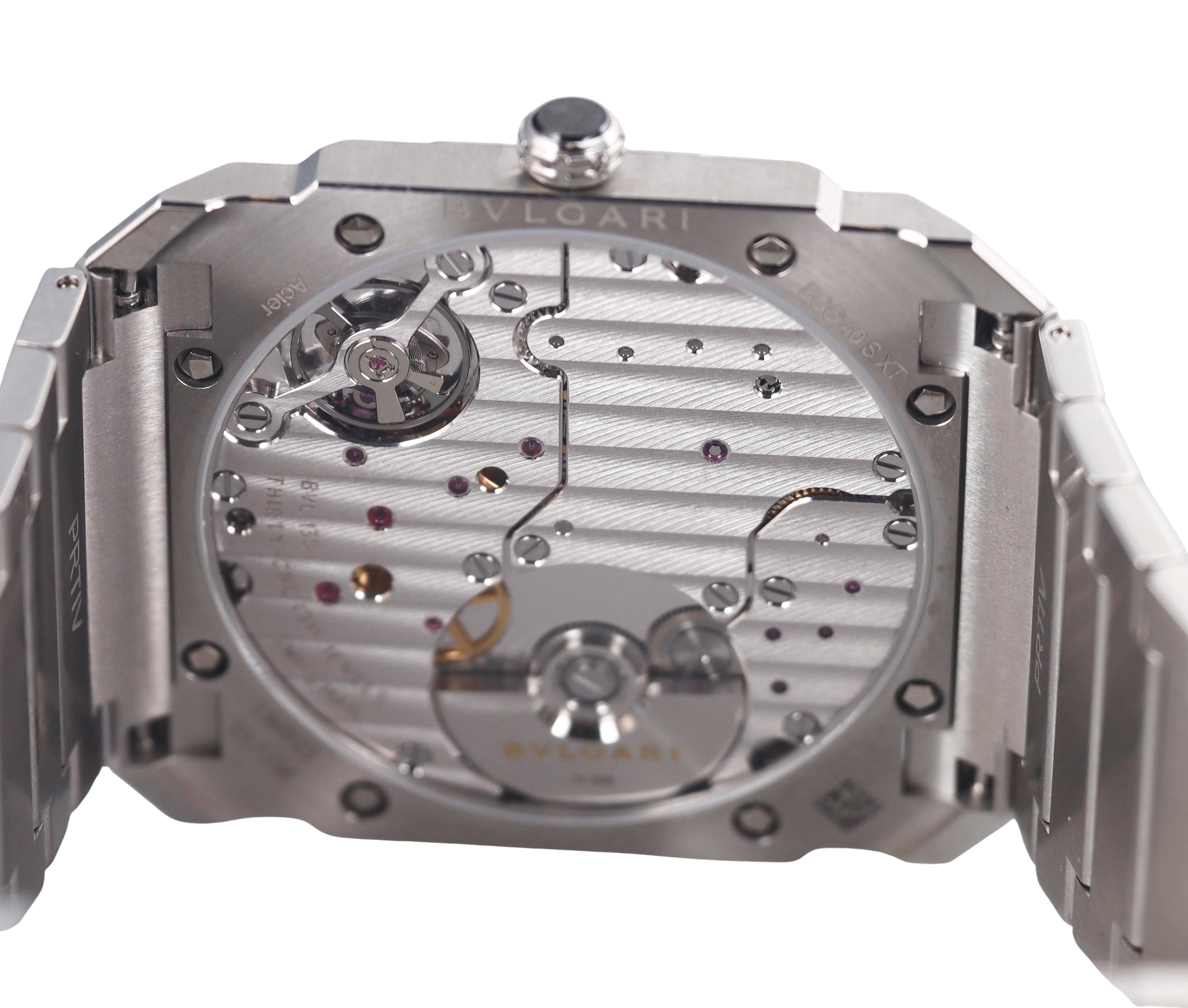 Bulgari Octo Finissimo Satin Steel Salmon Dial Ultra Thin Watch BGO 40 S XT