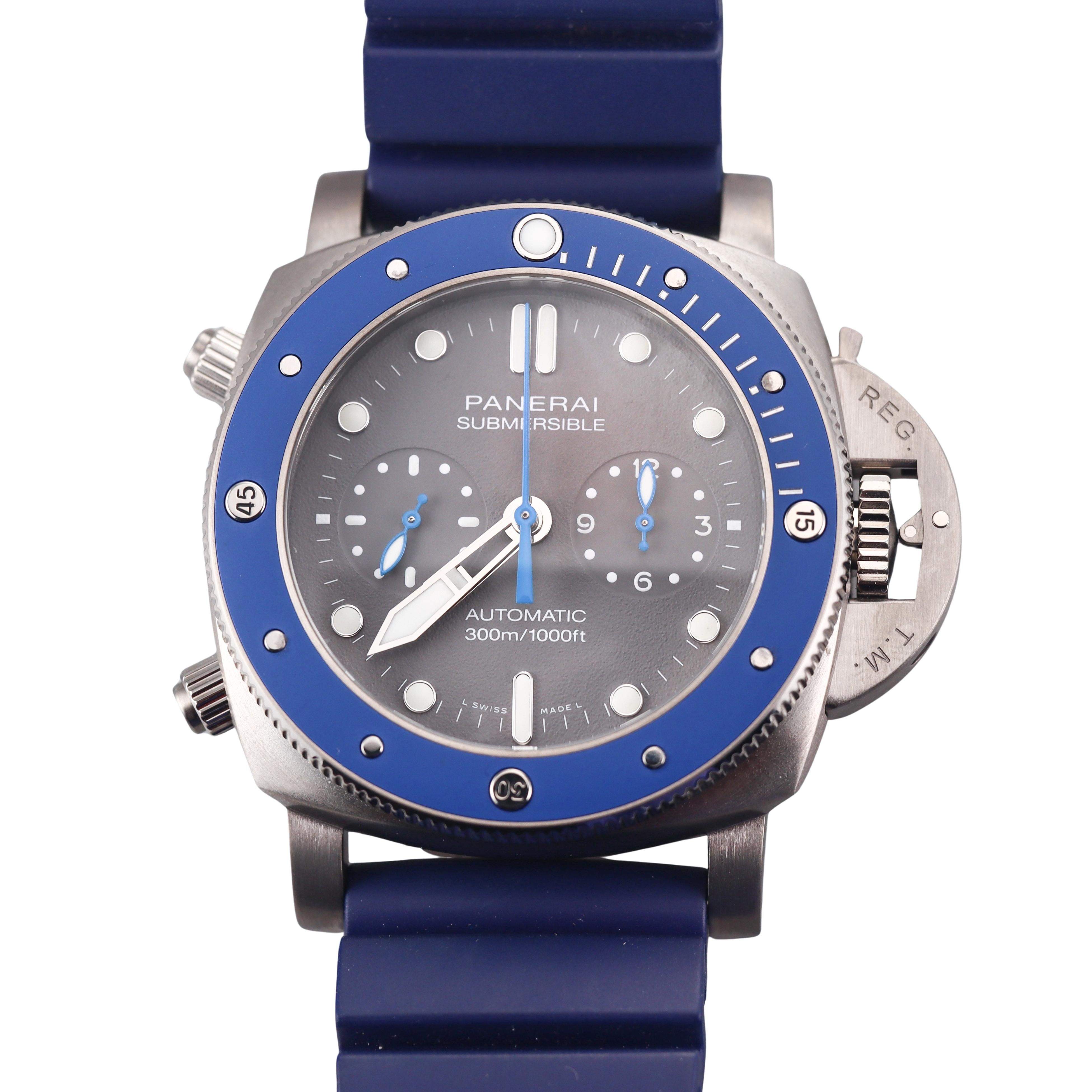 Panerai Submersible Chrono Guillaume Nery Edition Titanium Watch PAM00982