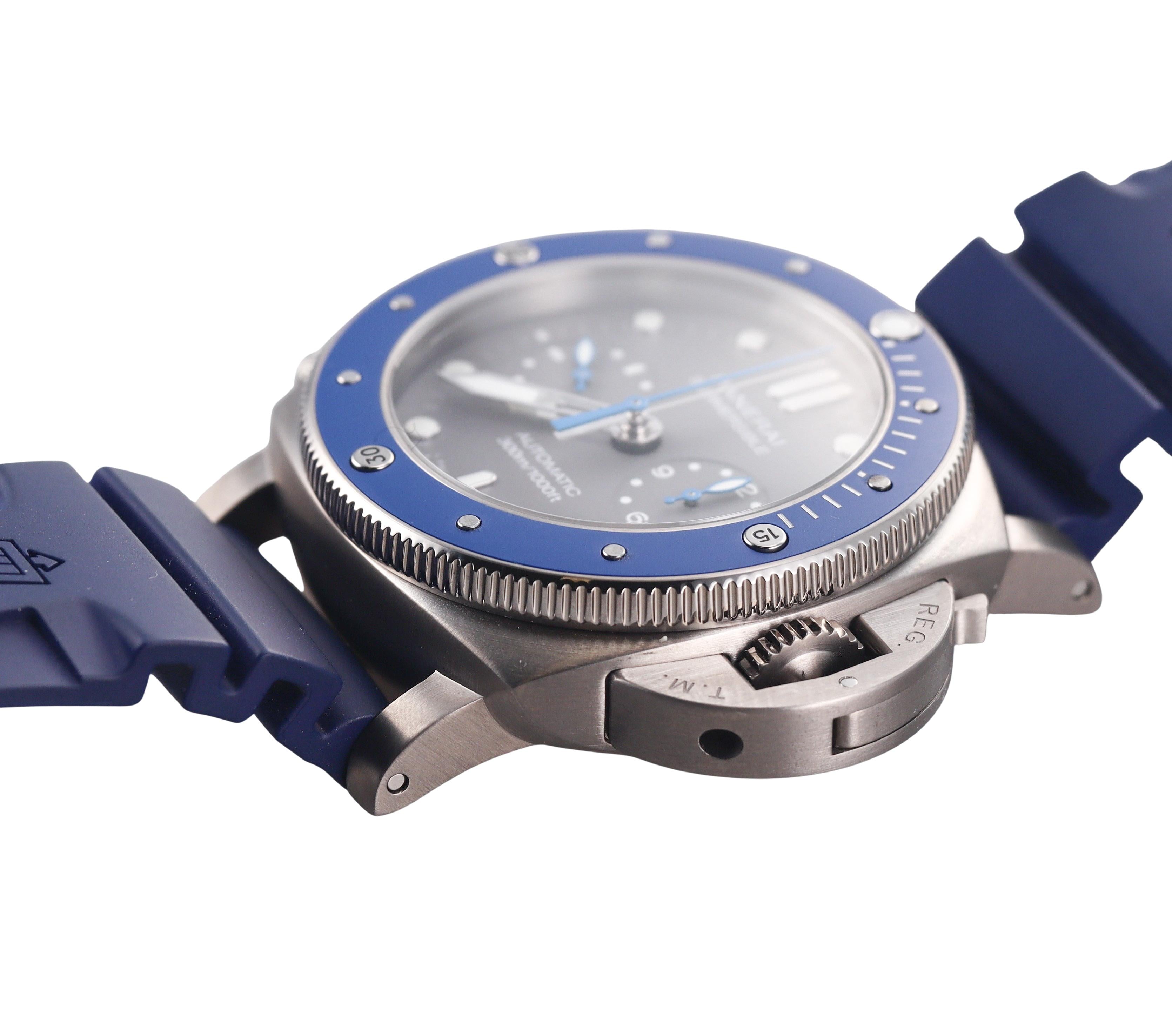 Panerai Submersible Chrono Guillaume Nery Edition Titanium Watch PAM00982