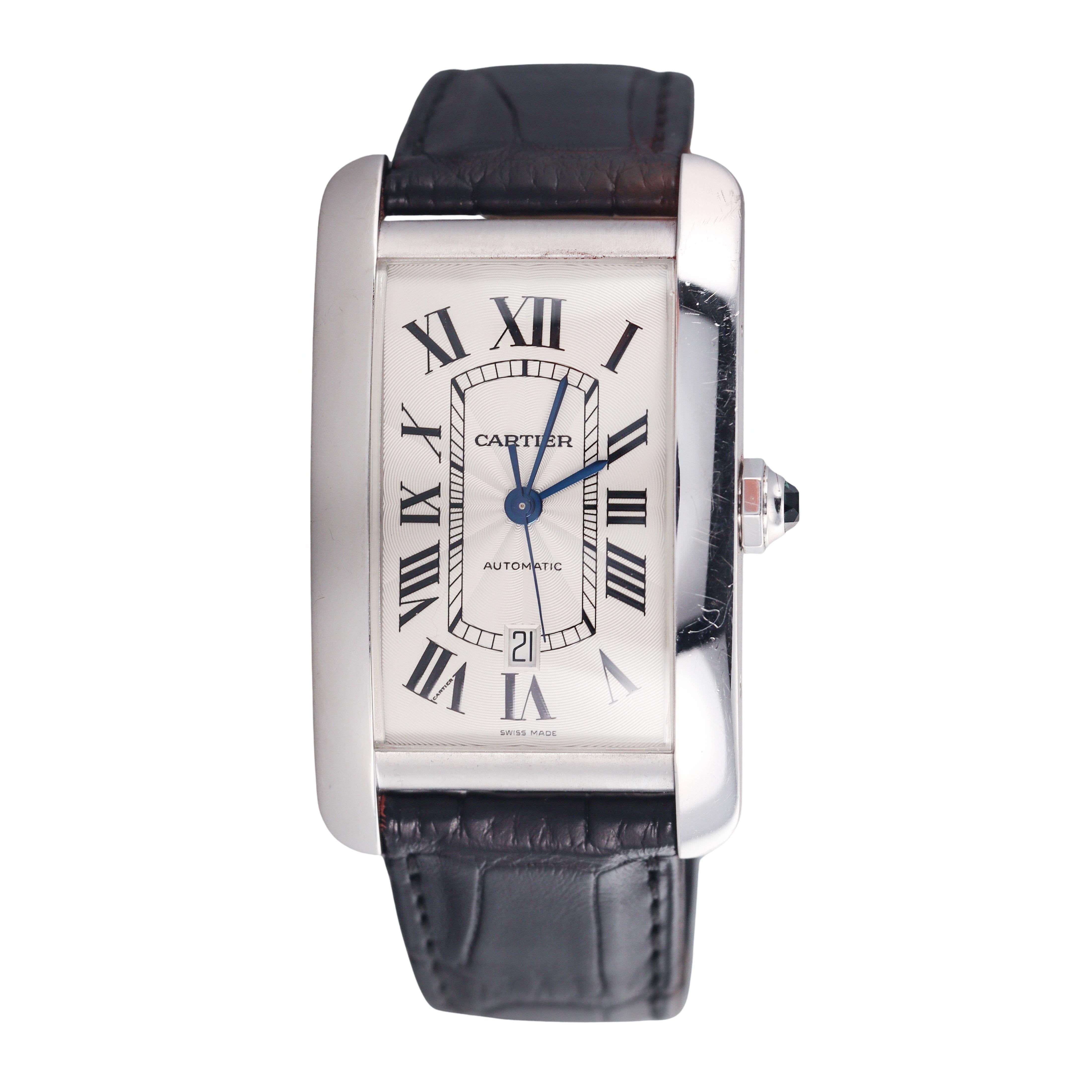 Cartier Tank Americaine XL 18k White Gold Automatic Watch W2609956