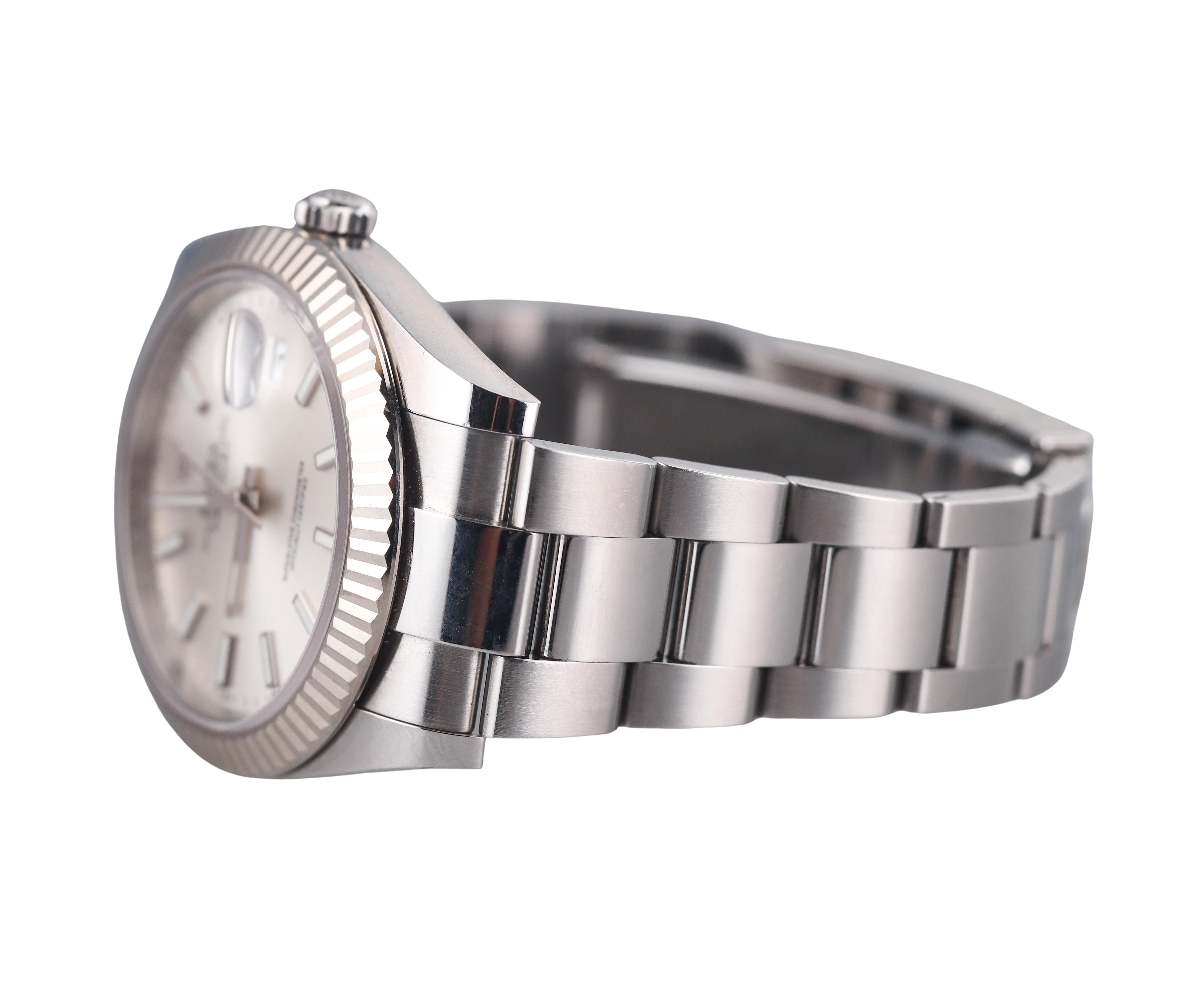 Rolex Datejust 41mm Silvered Dial Stainless Steel Watch 126334