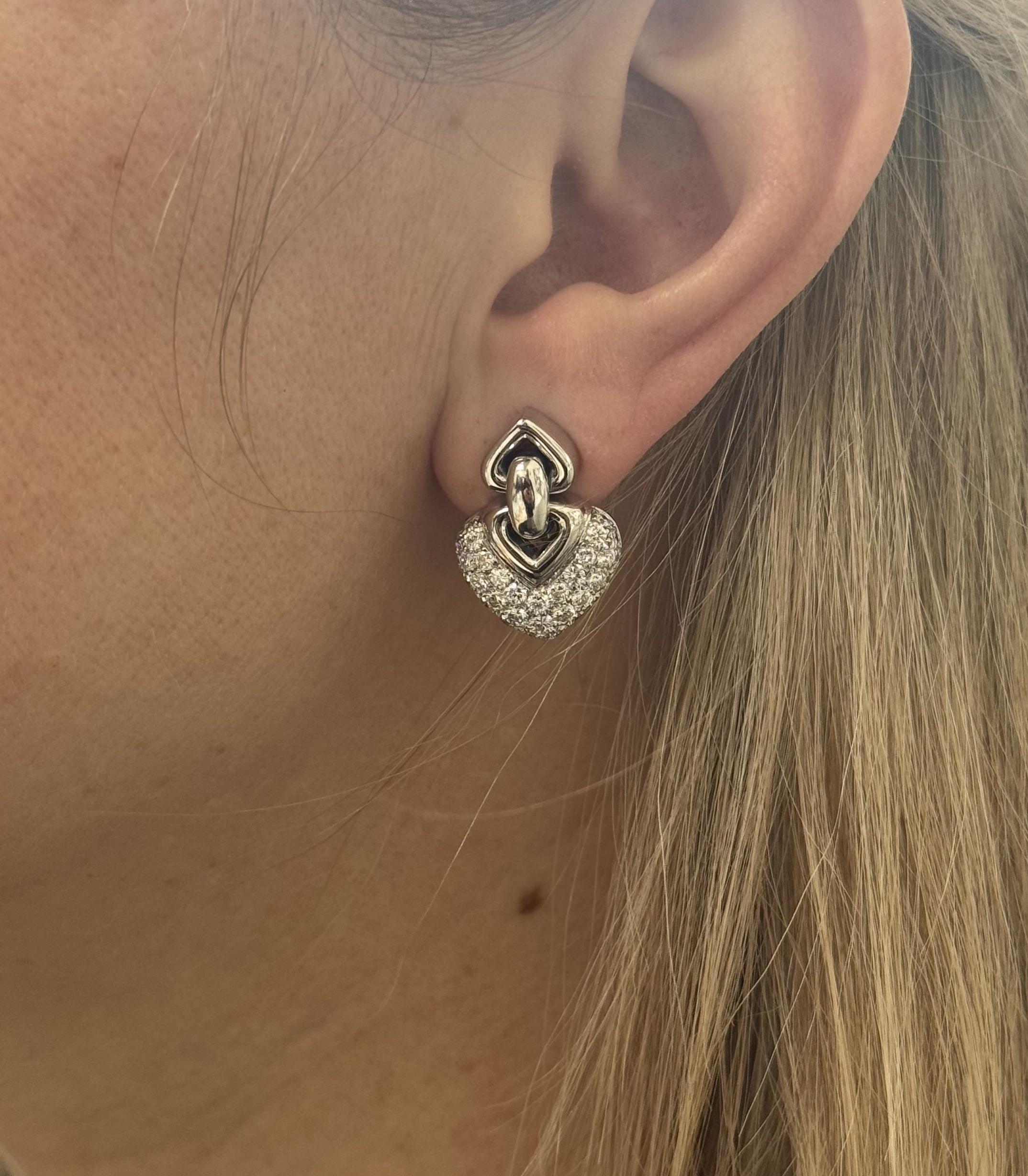 Bulgari Doppio Cuore Diamond Gold Earrings