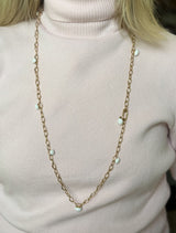 Pomellato Capri 18k Gold White Ceramic Long Chain Necklace