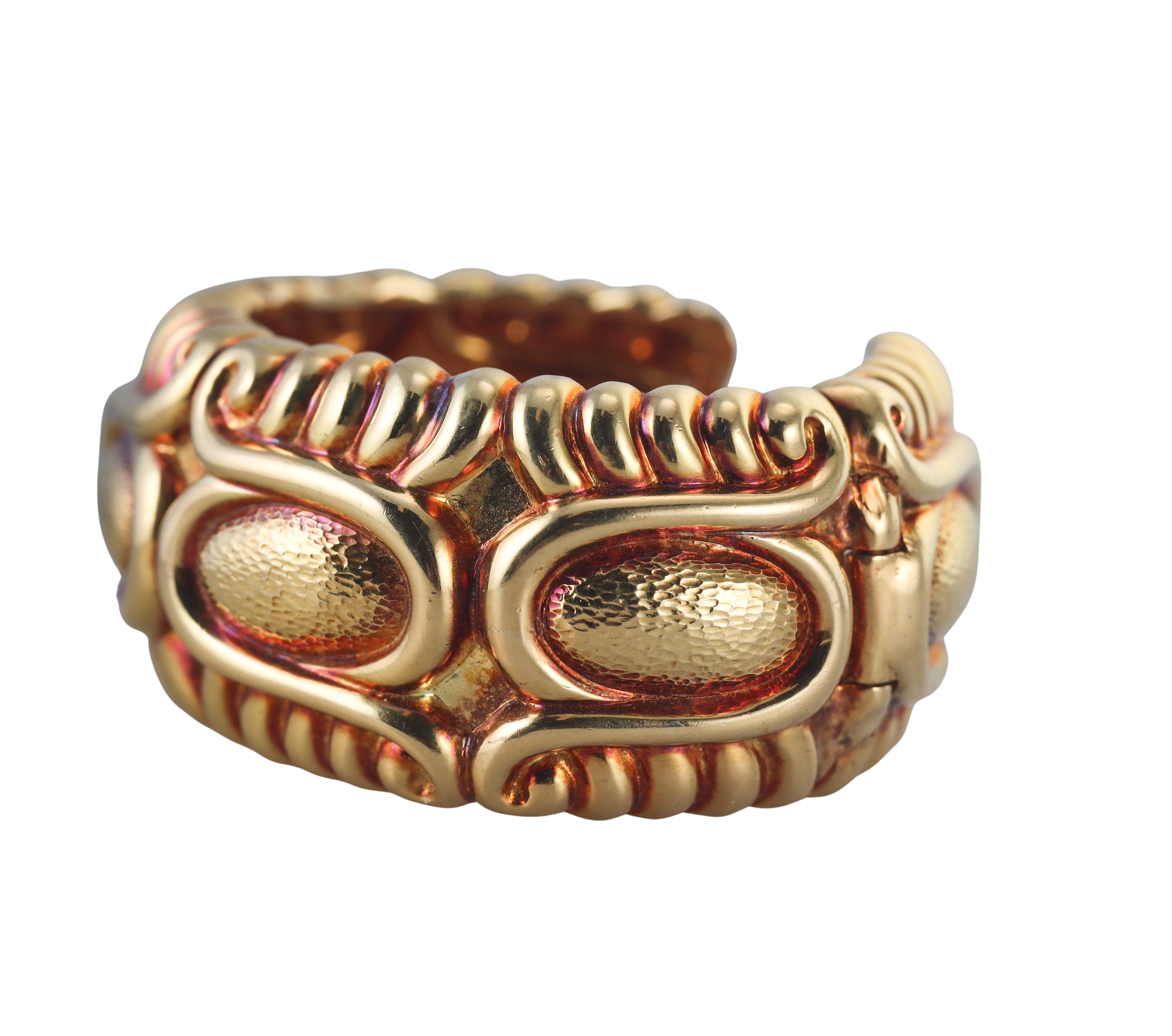 David Webb Vintage Gold Cuff Bracelet