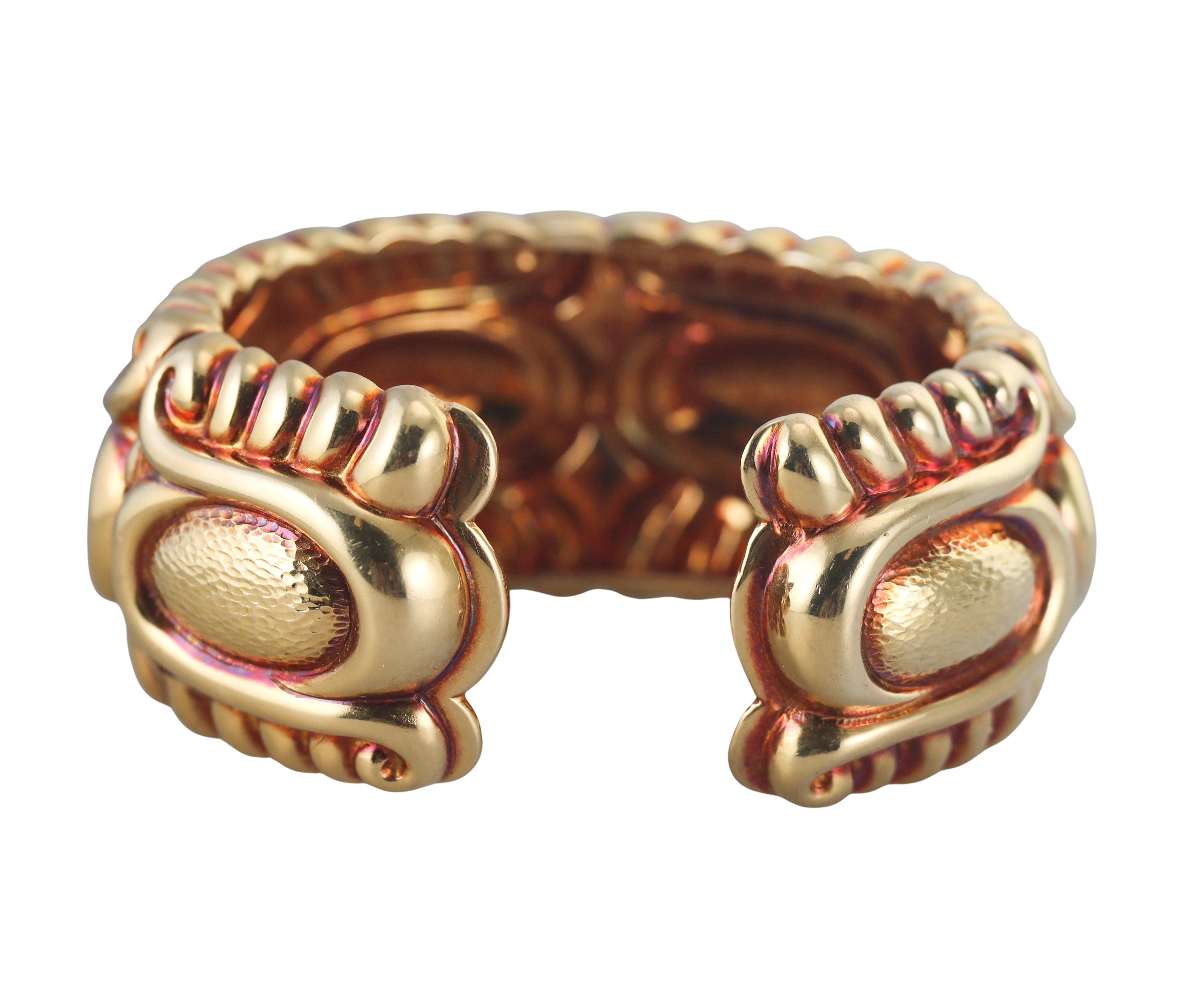 David Webb Vintage Gold Cuff Bracelet