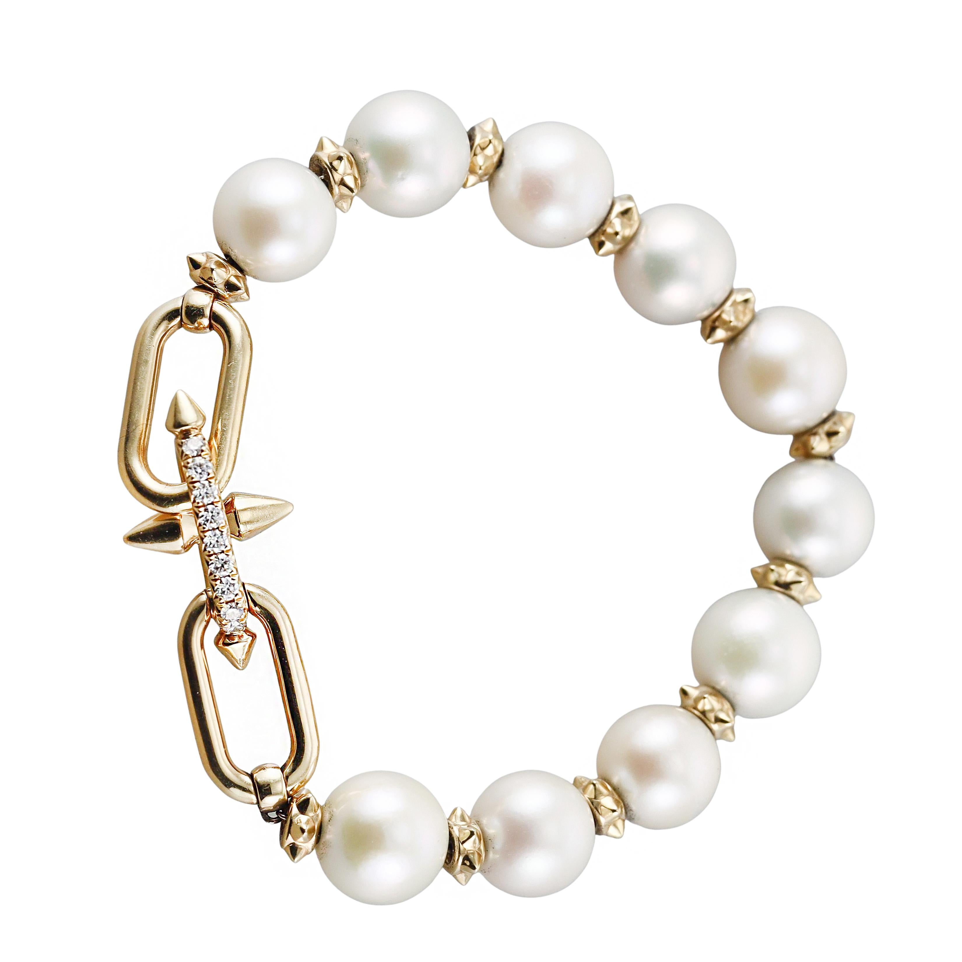 Tiffany & Co Titan by Pharrell Williams Pearl Diamond Gold Bracelet