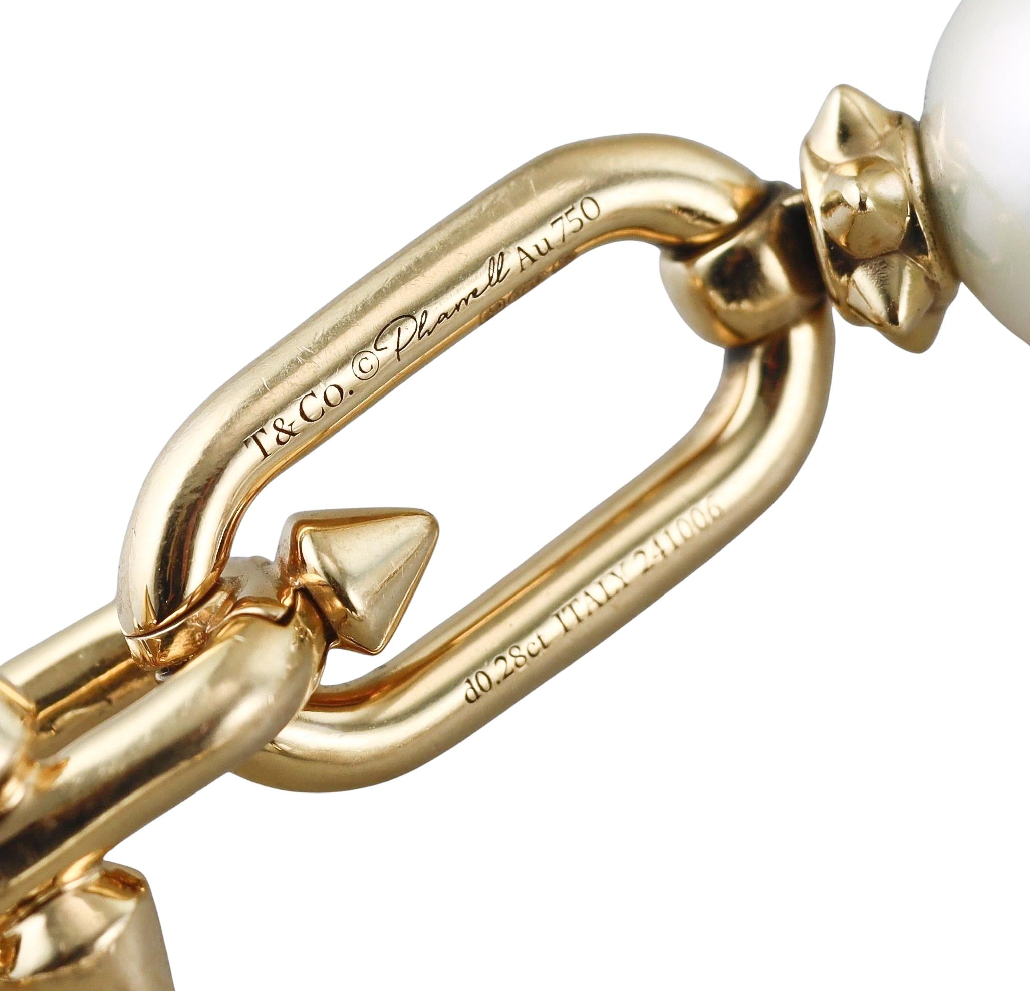 Tiffany & Co Titan by Pharrell Williams Pearl Diamond Gold Bracelet