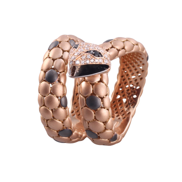 Giloro Rose Gold Diamond Snake Wrap Ring