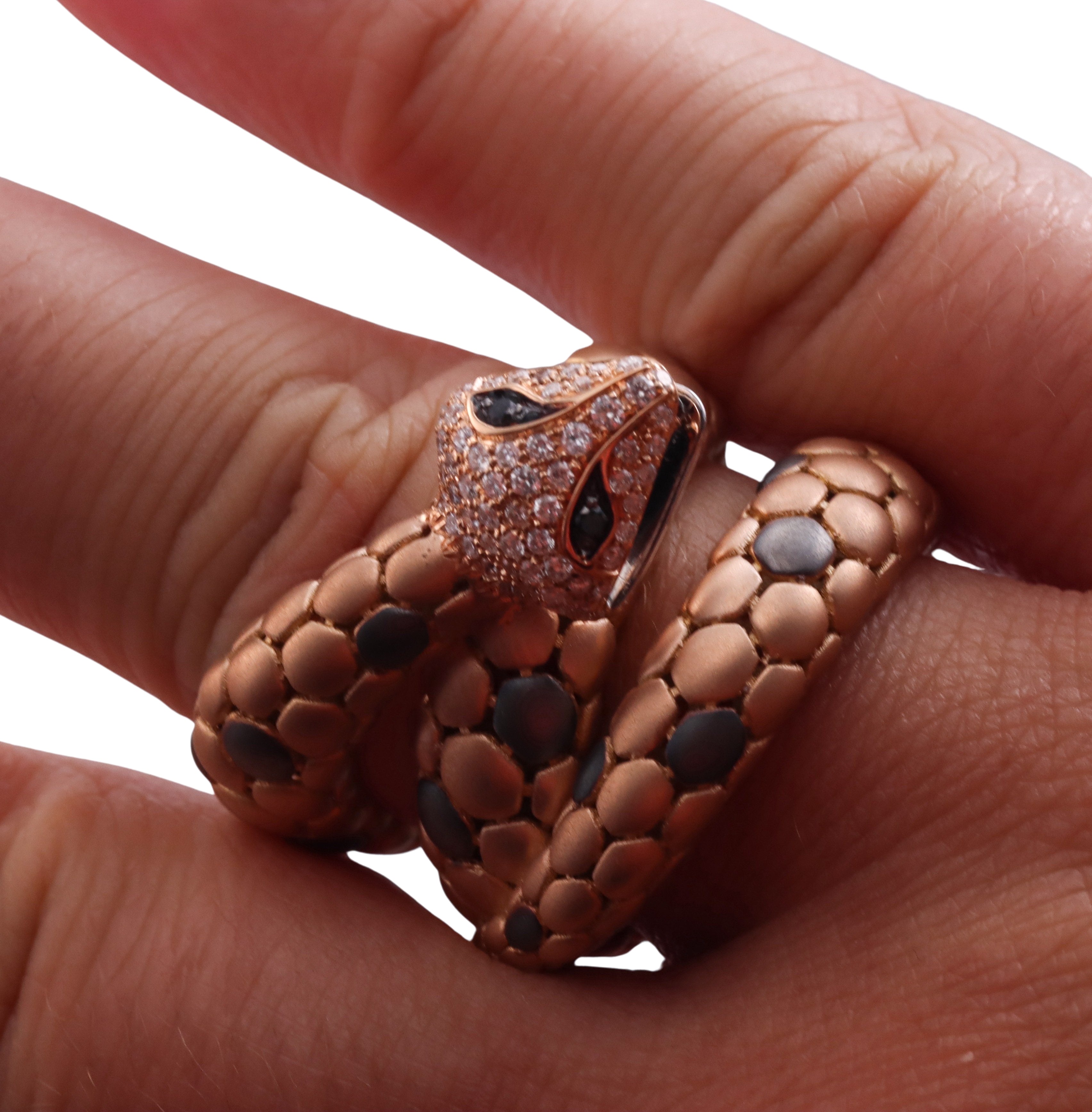Giloro Rose Gold Diamond Snake Wrap Ring