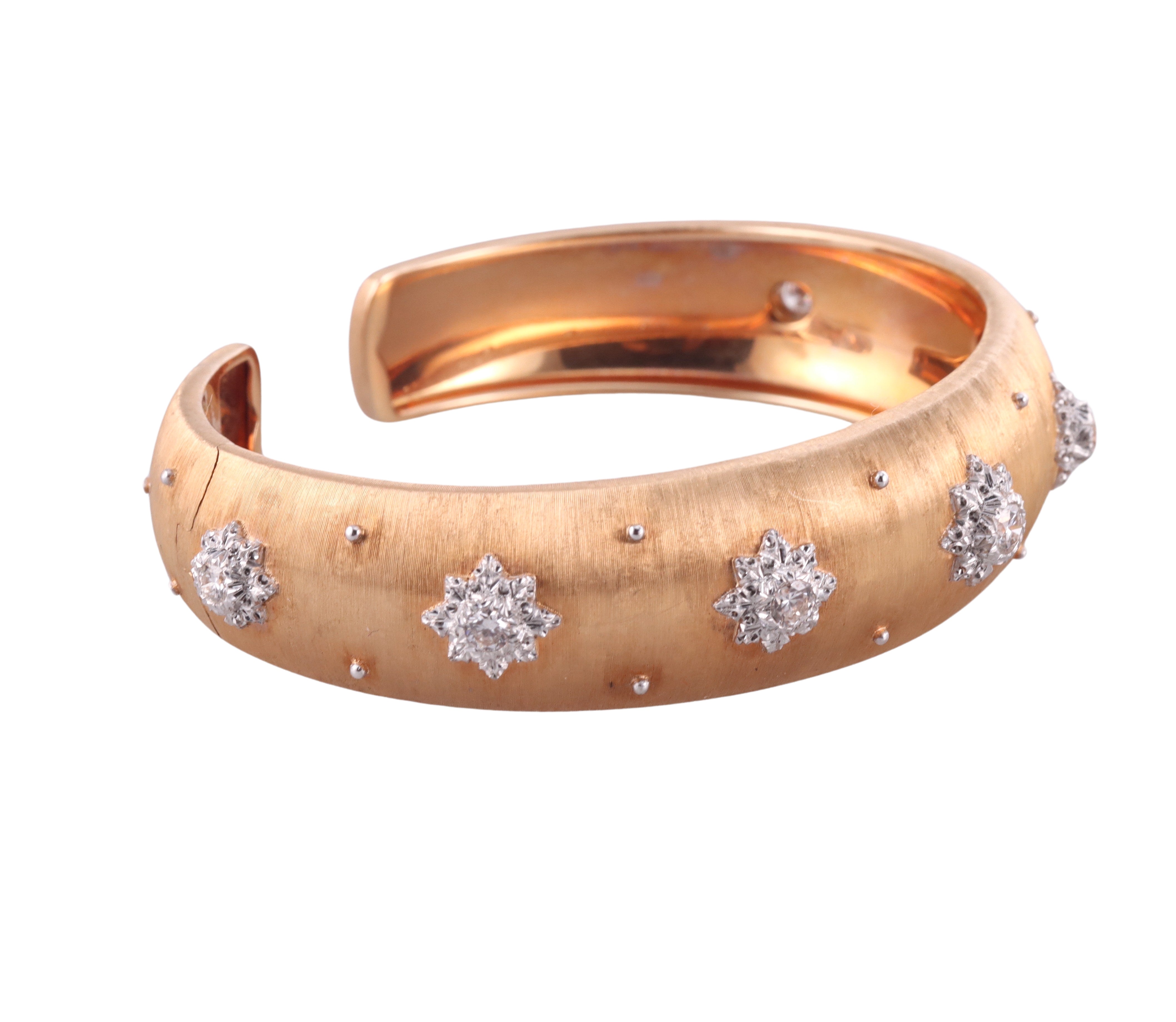 Buccellati Macri Rose Gold Diamond Cuff Bracelet