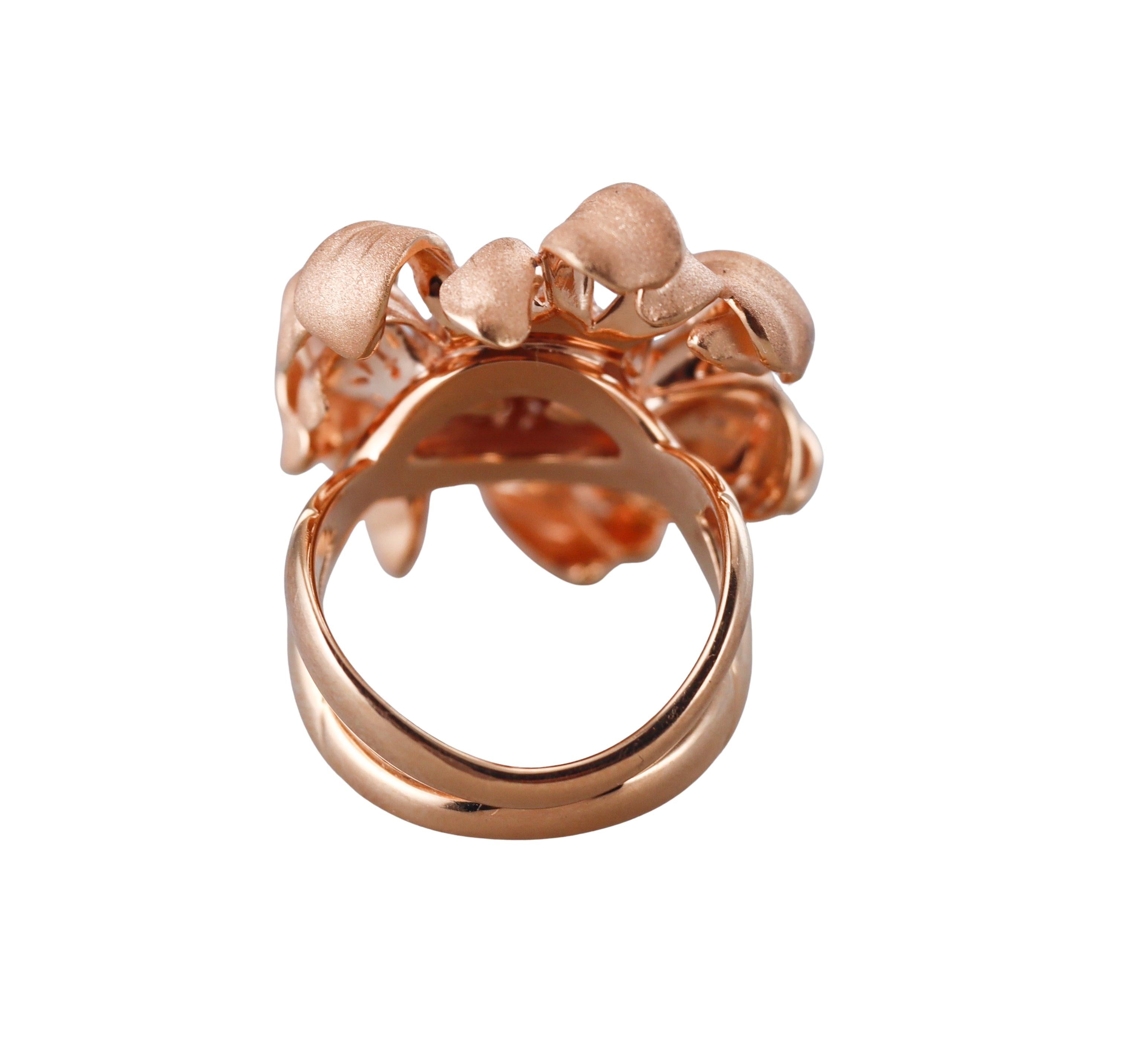Camilli Rose Gold Diamond Flower Ring
