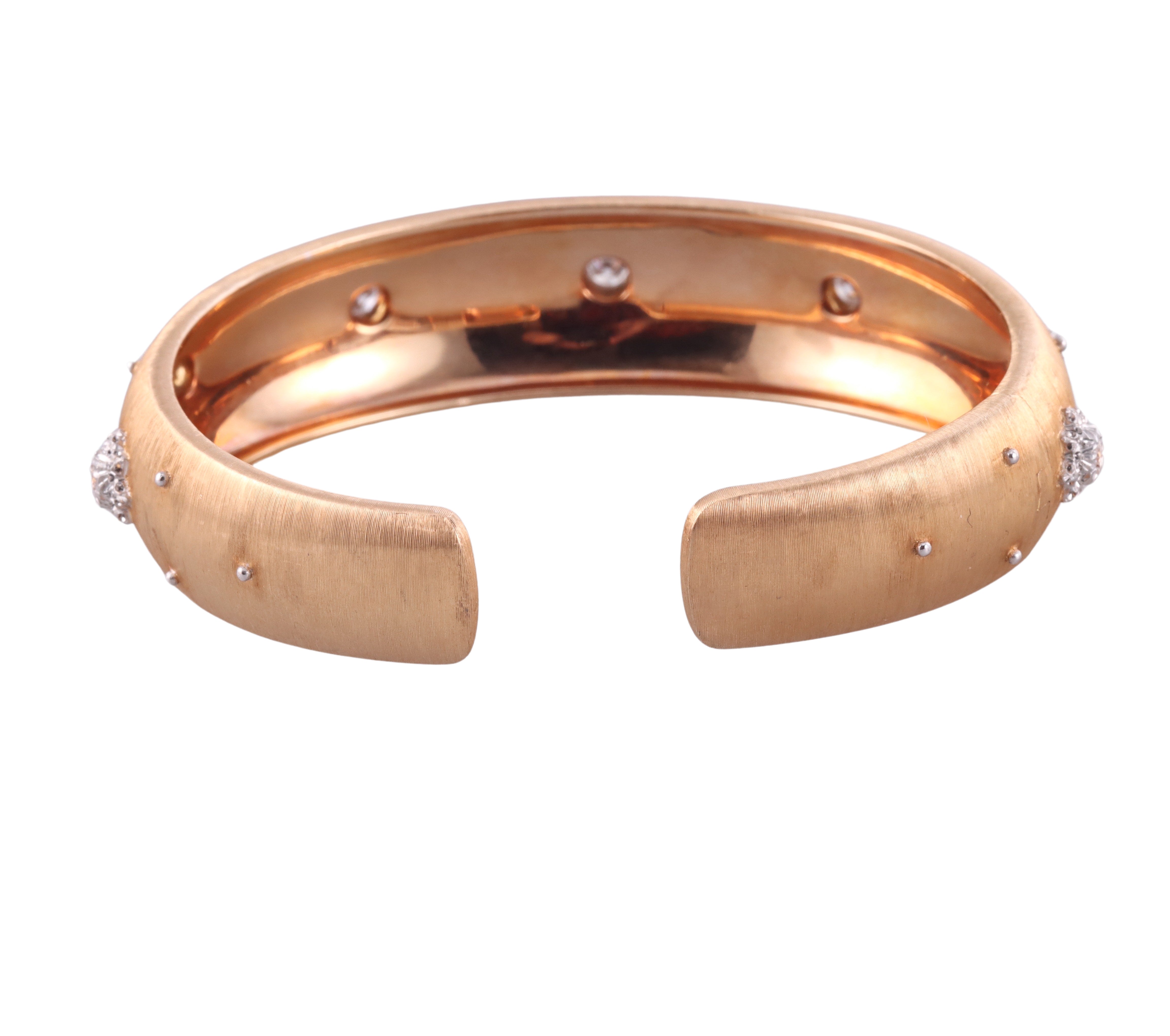 Buccellati Macri Rose Gold Diamond Cuff Bracelet