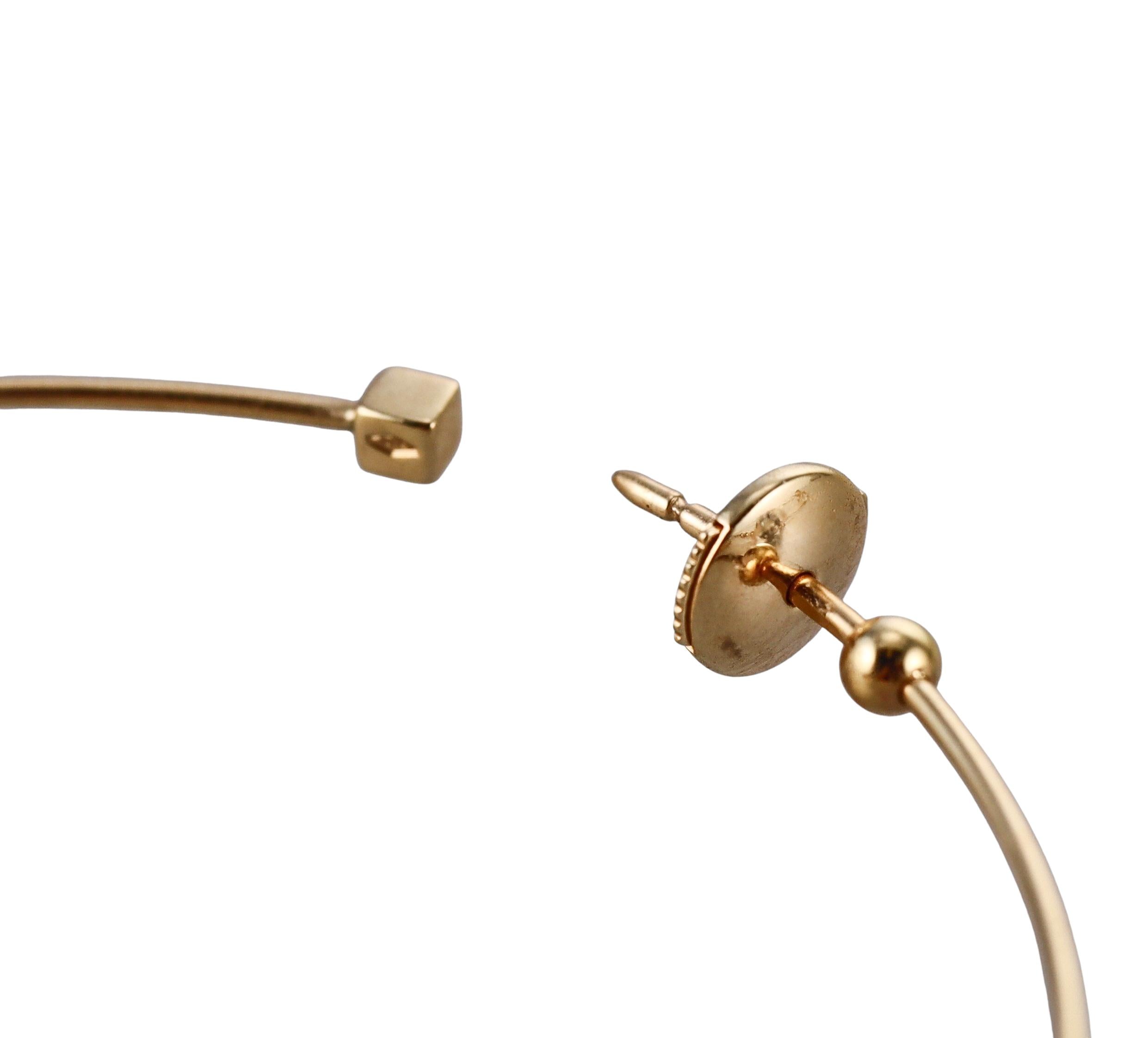 Louis Vuitton Pearl Gold Charm Hoop Earrings