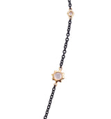 Monica Rich Kosann Gold Steel Diamond Moonstone Necklace