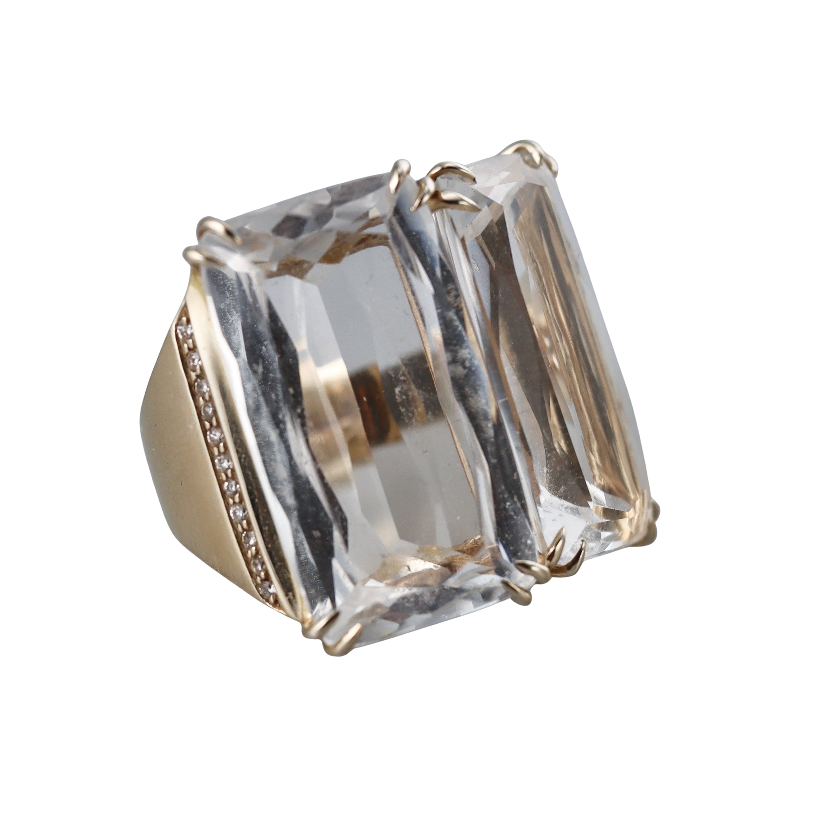 H. Stern Cobblestone Noble Gold Diamond Crystal Ring