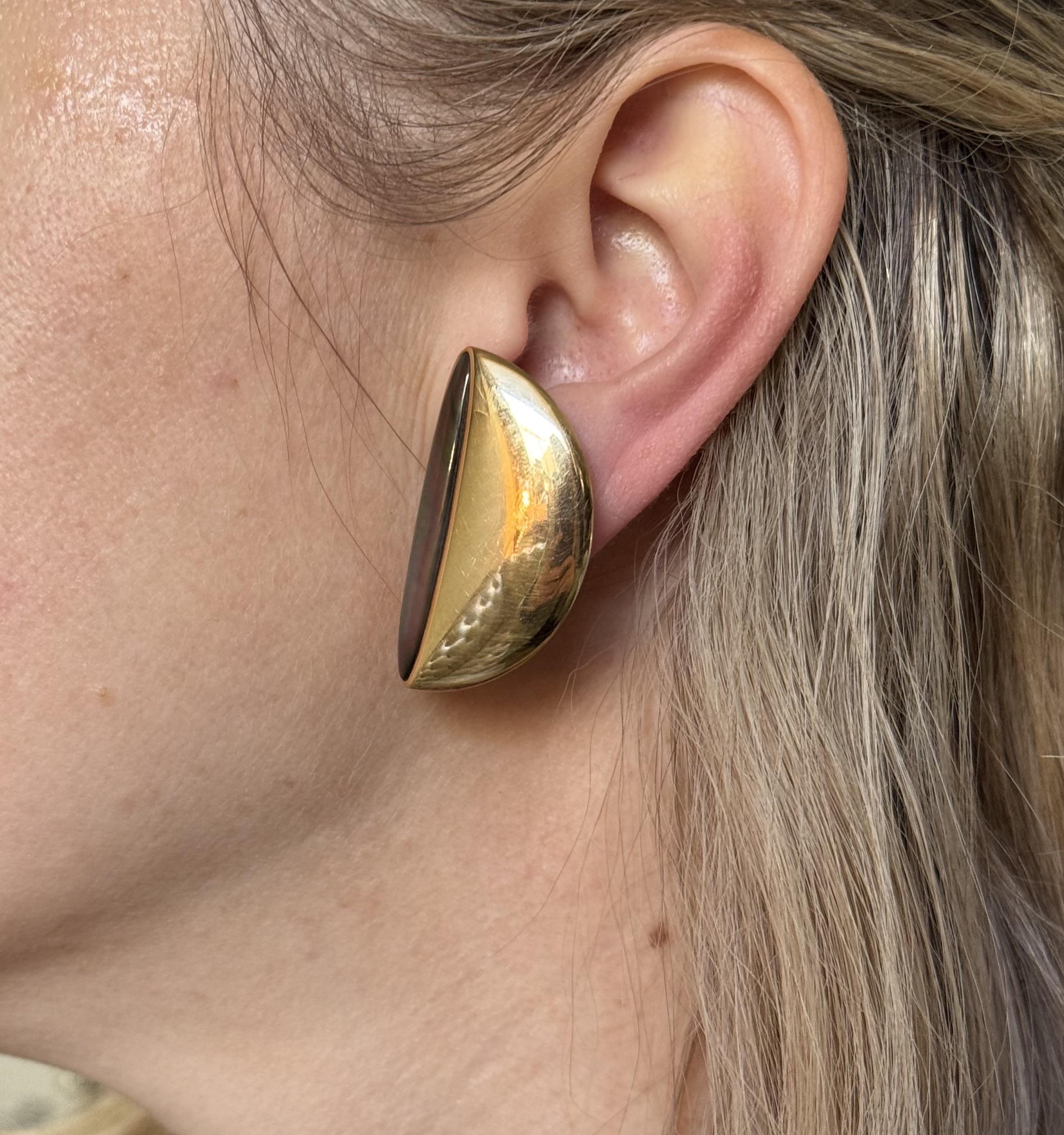 Italian Mother of Pearl Gold Earrings