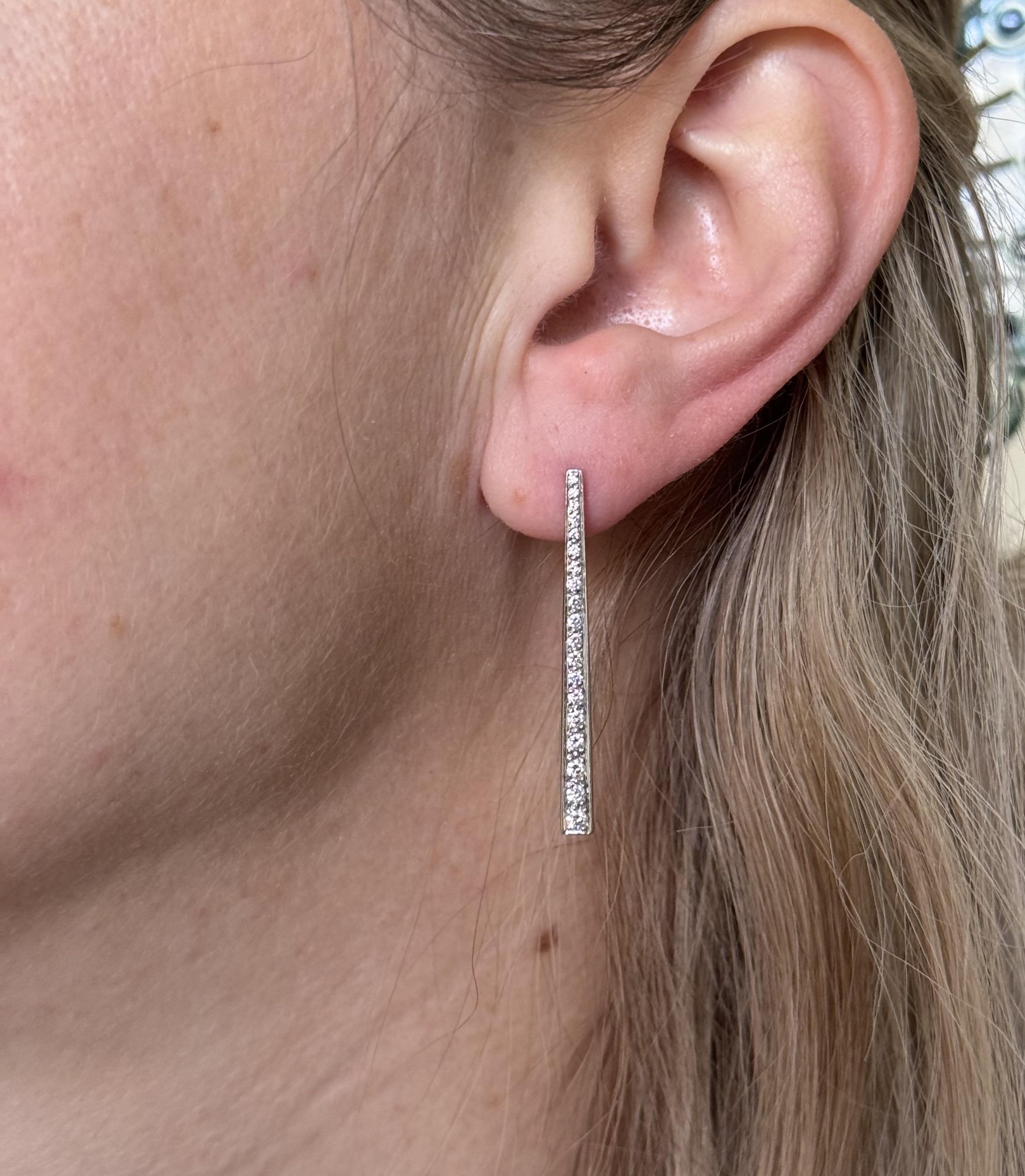 Angela Cummings Diamond Platinum Earrings