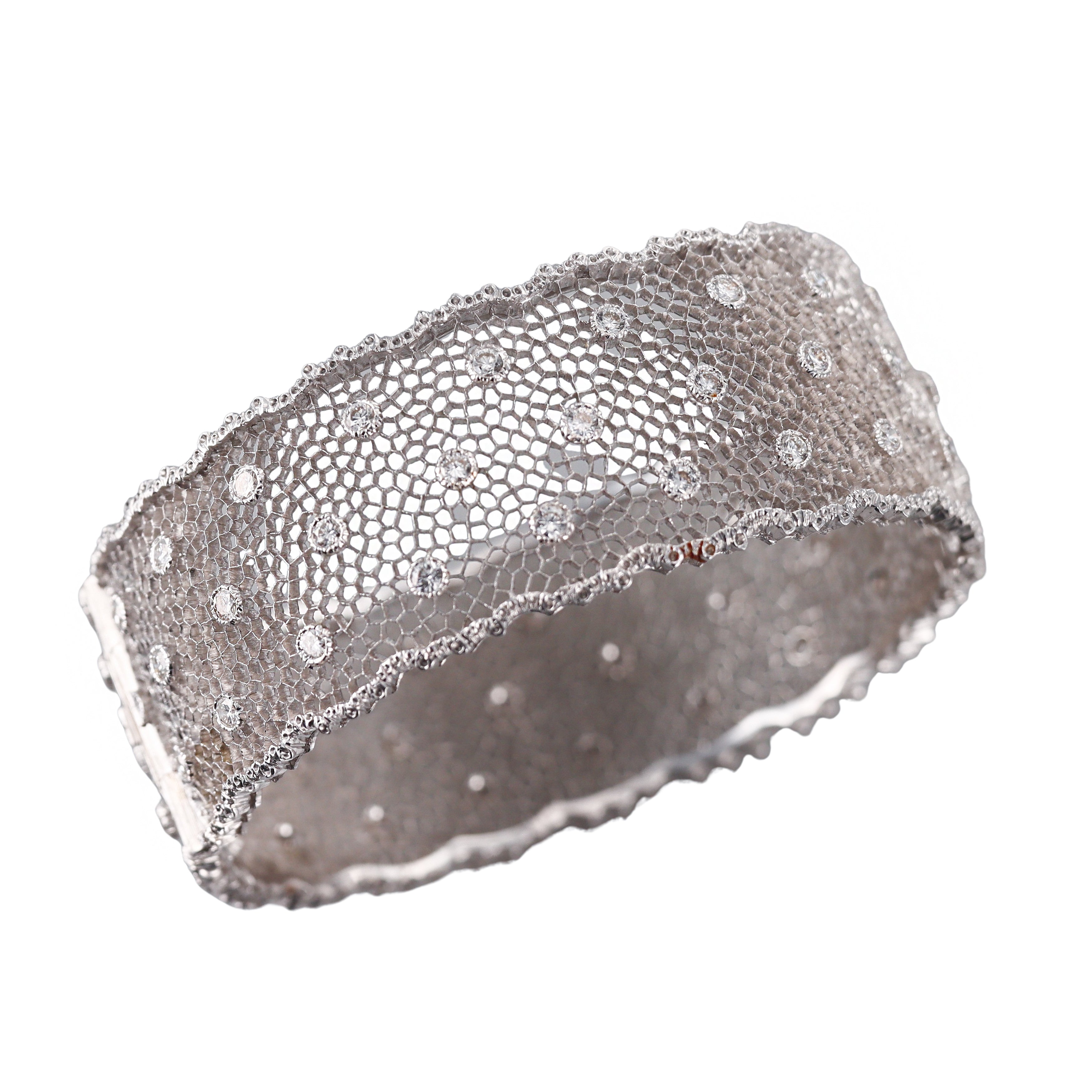 Buccellati Honeycomb Gold Diamond Bracelet