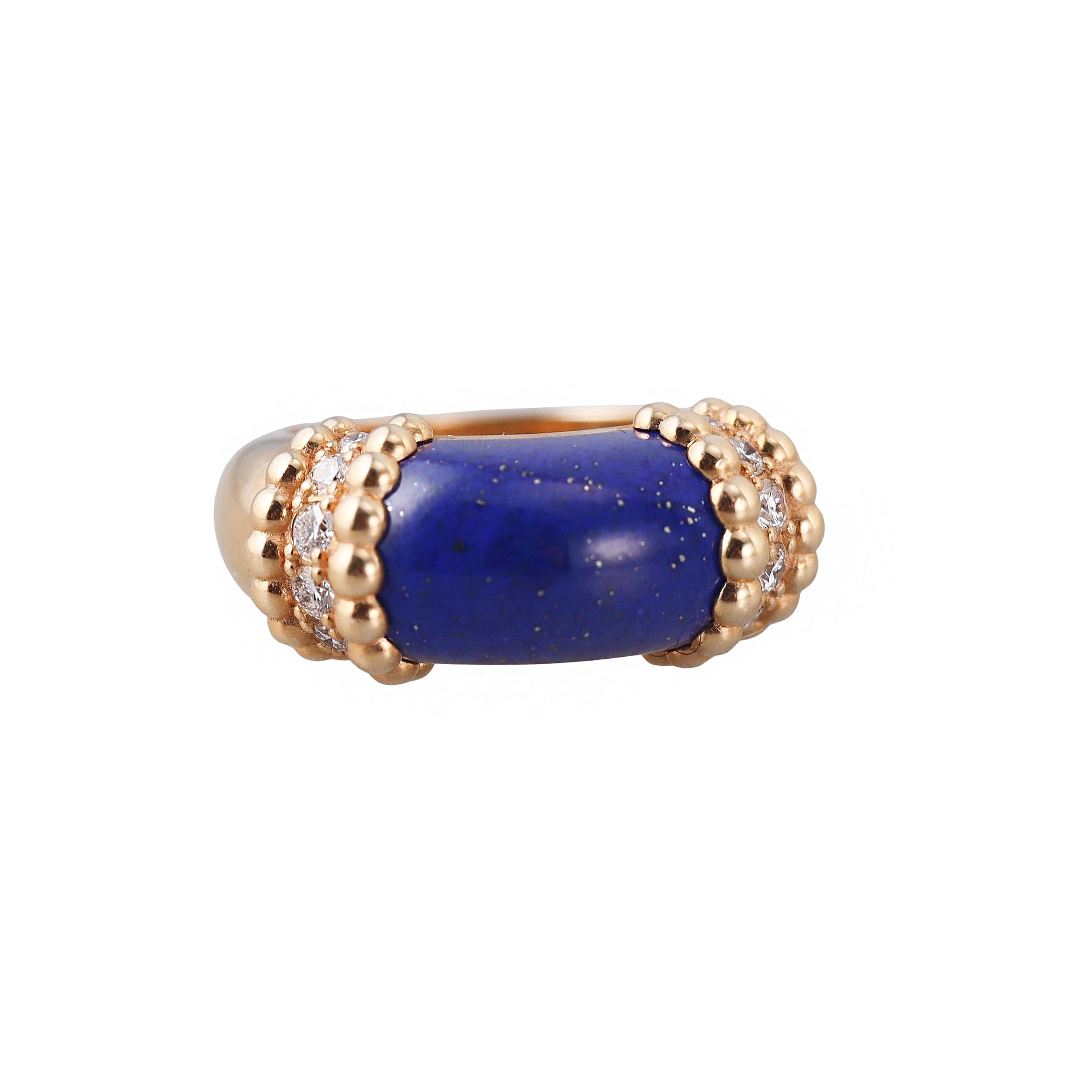 Van Cleef & Arpels Perlee Couleurs Lapis Diamond Ring