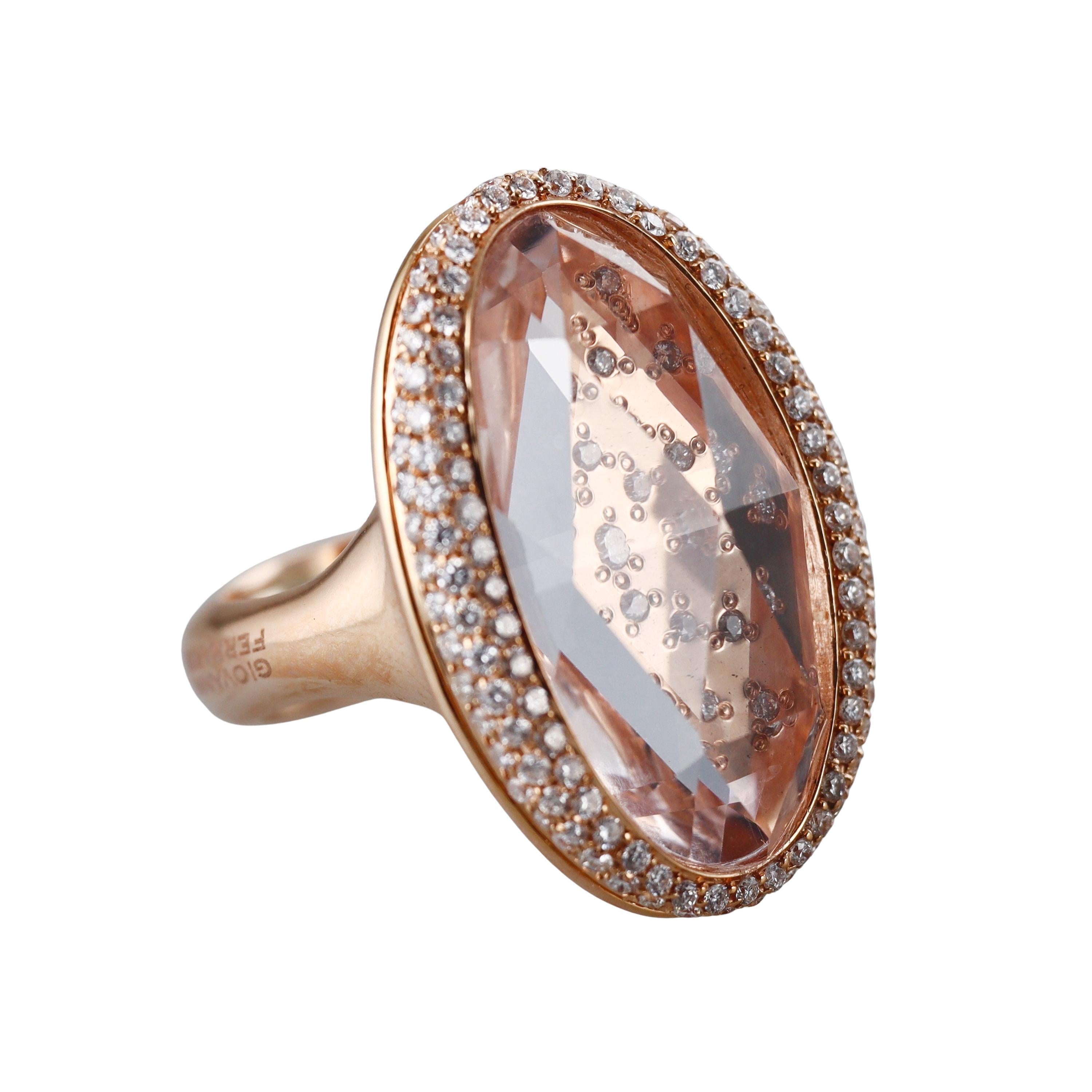Giovanni Ferraris Rose Gold Diamond White Sapphire Ring