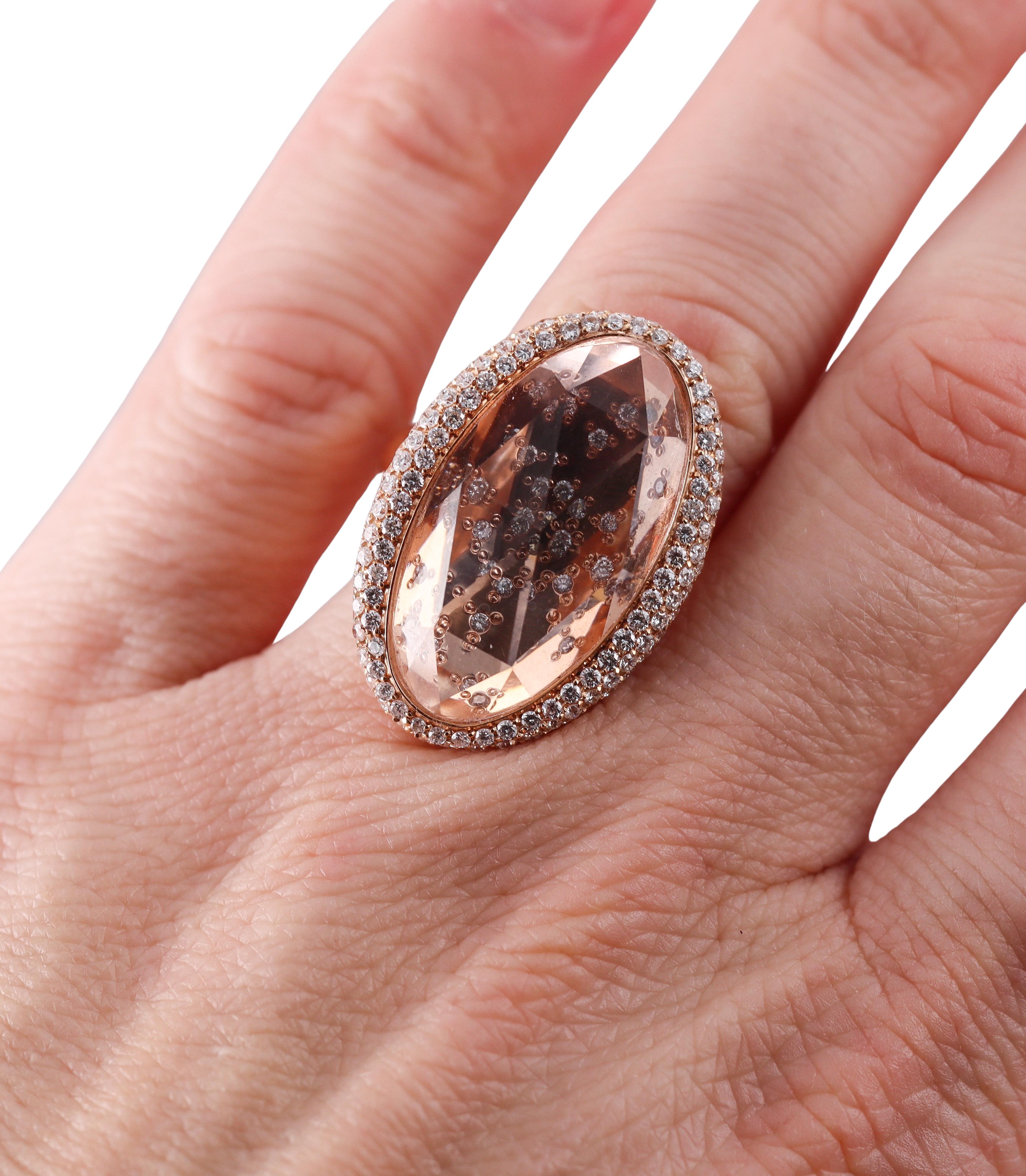 Giovanni Ferraris Rose Gold Diamond White Sapphire Ring