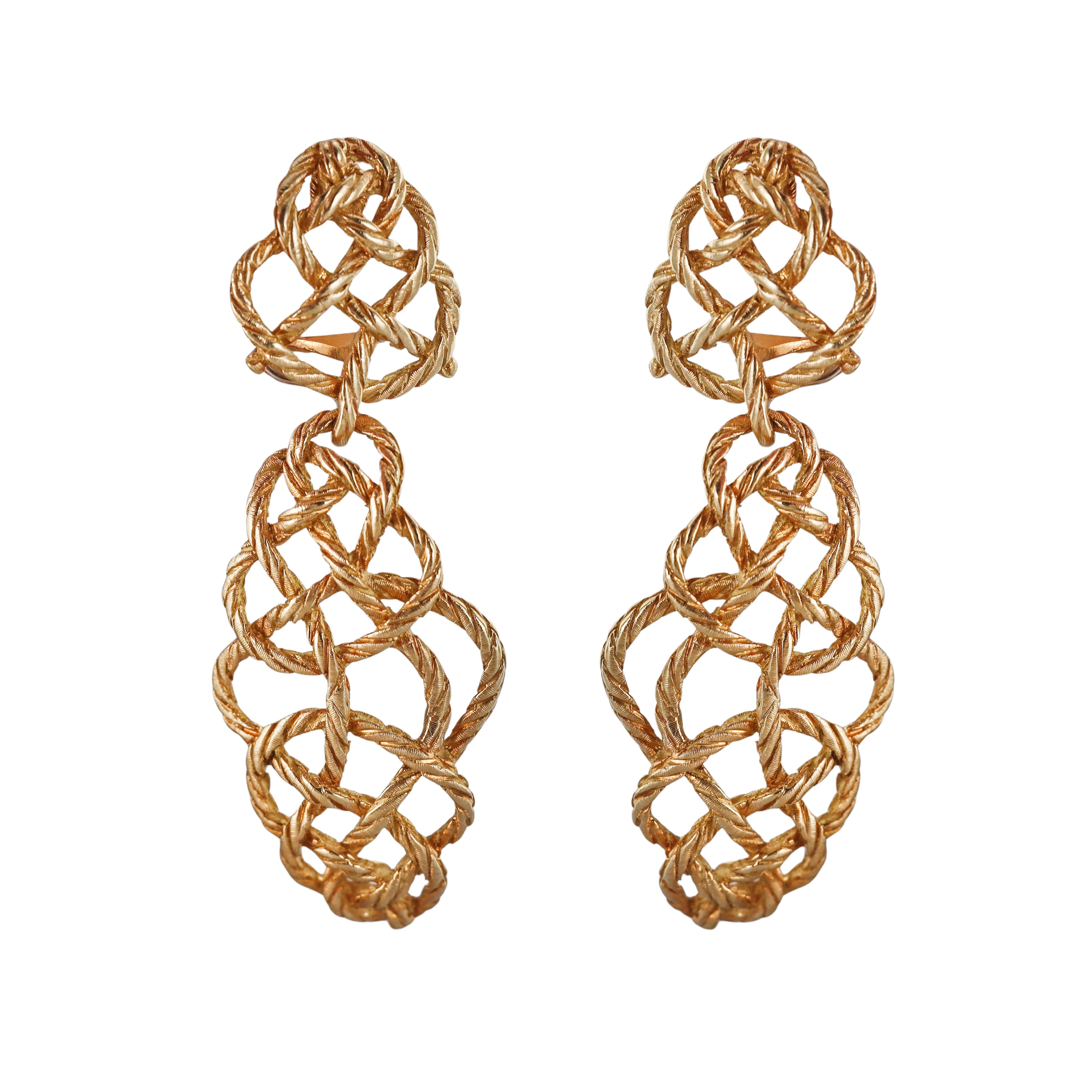 Buccellati Crepe de Chine Gold Night & Day Earrings