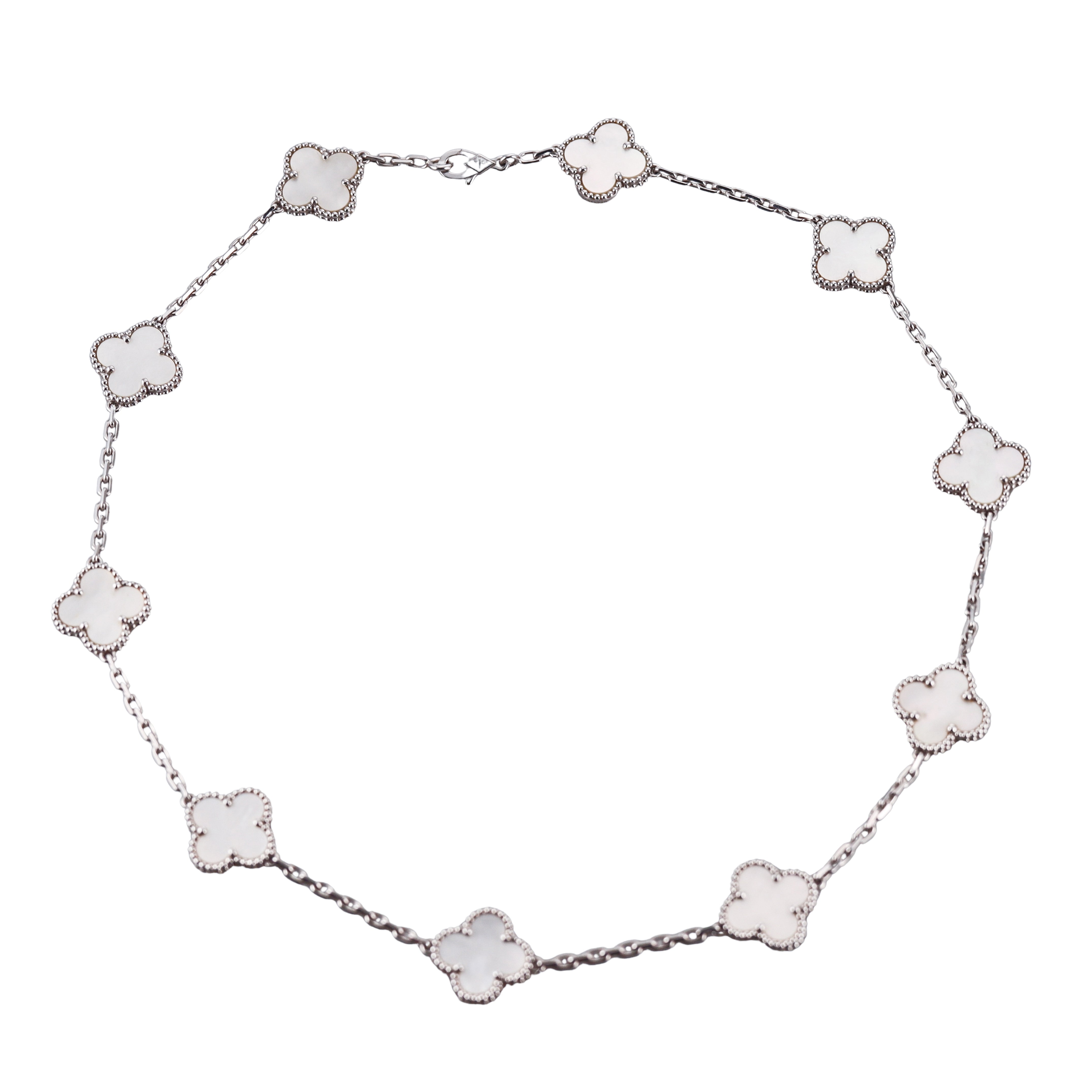Van Cleef & Arpels Vintage Alhambra 10 Motifs Mother of Pearl Necklace
