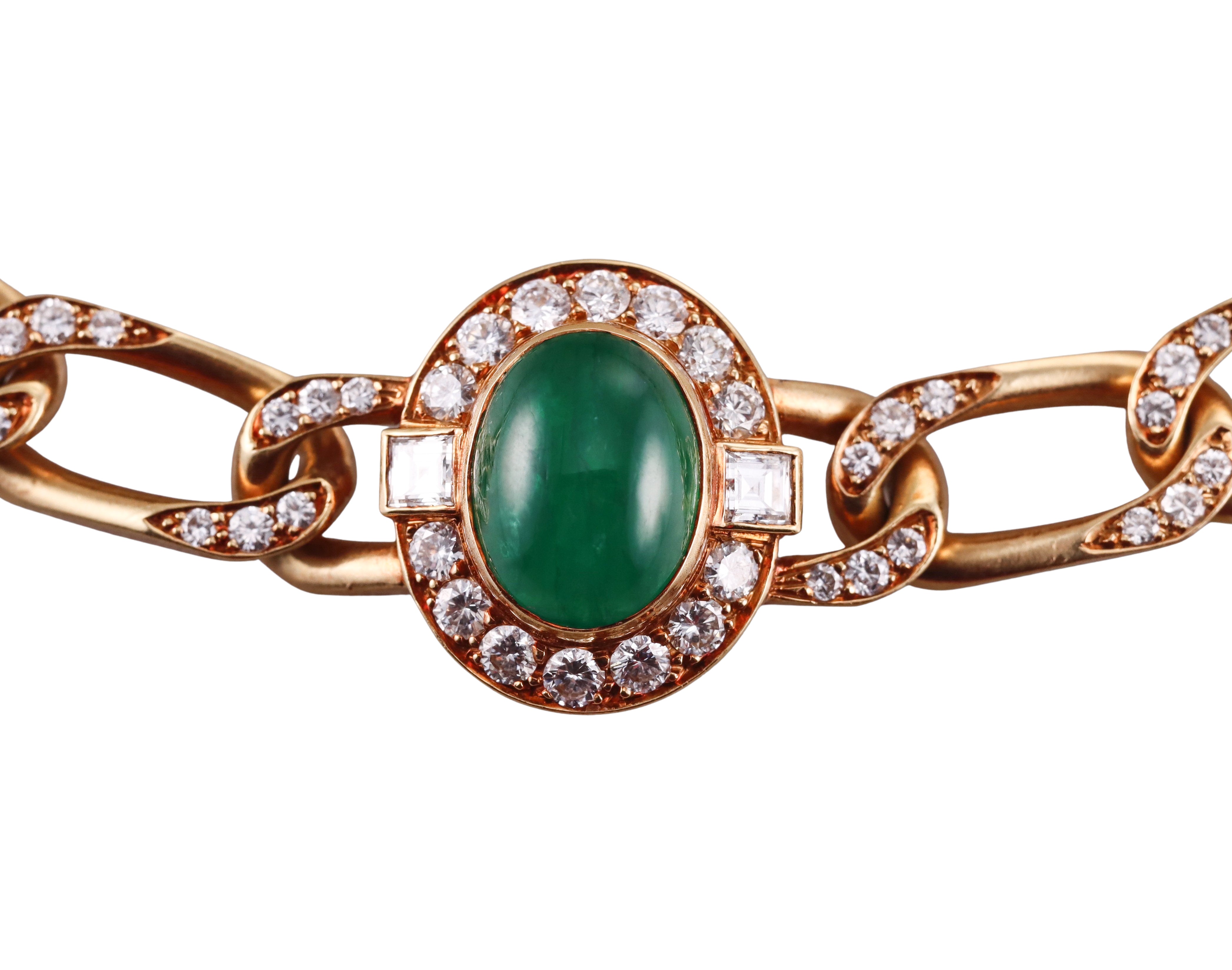 Cartier Paris Diamond Emerald Gold Choker Necklace
