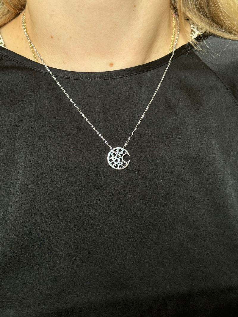 Pasquale Bruni 18k Gold Diamond Moon Pendant Necklace