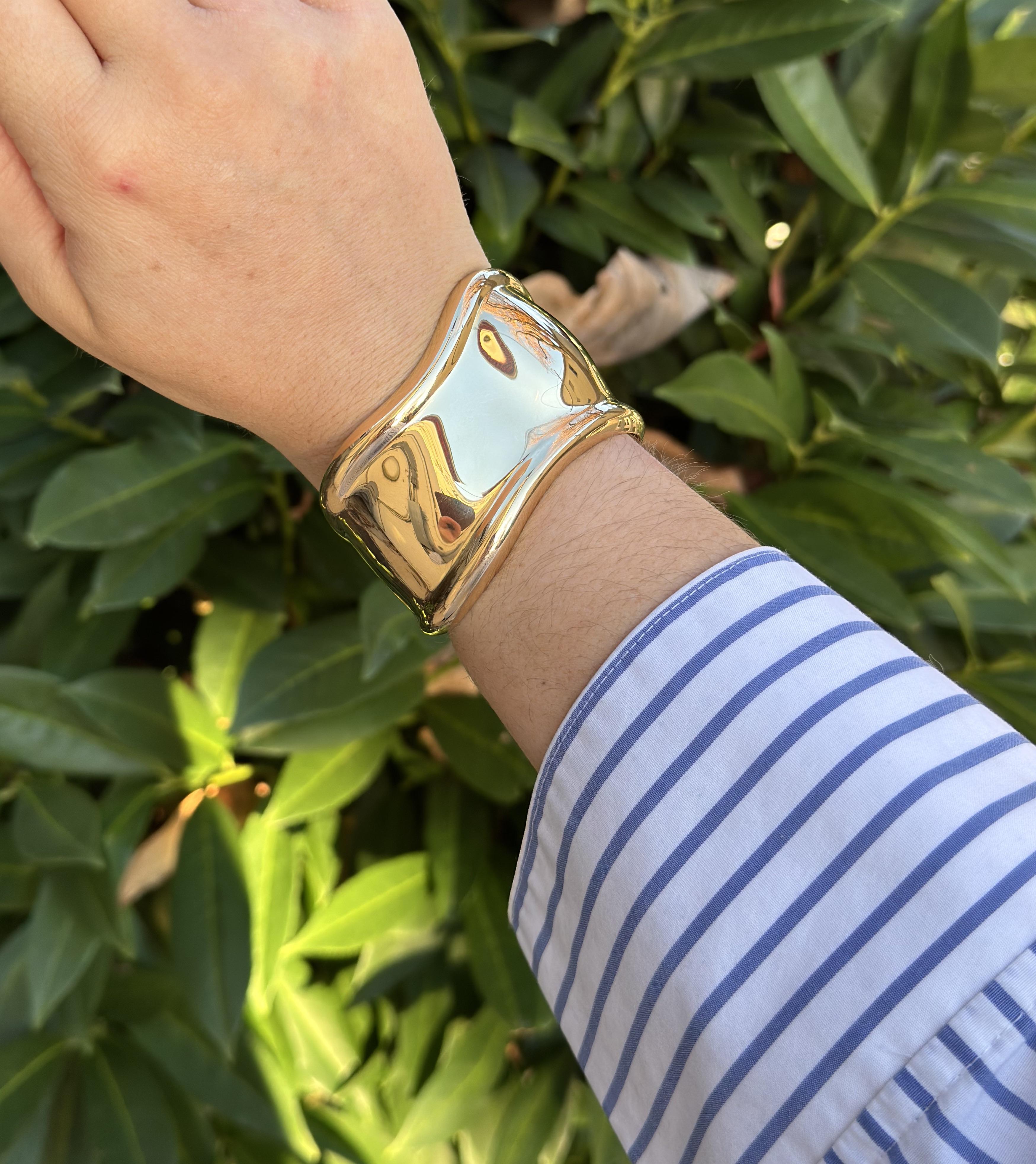 Tiffany & Co Elsa Peretti Gold Small Bone Cuff Bracelet 43mm