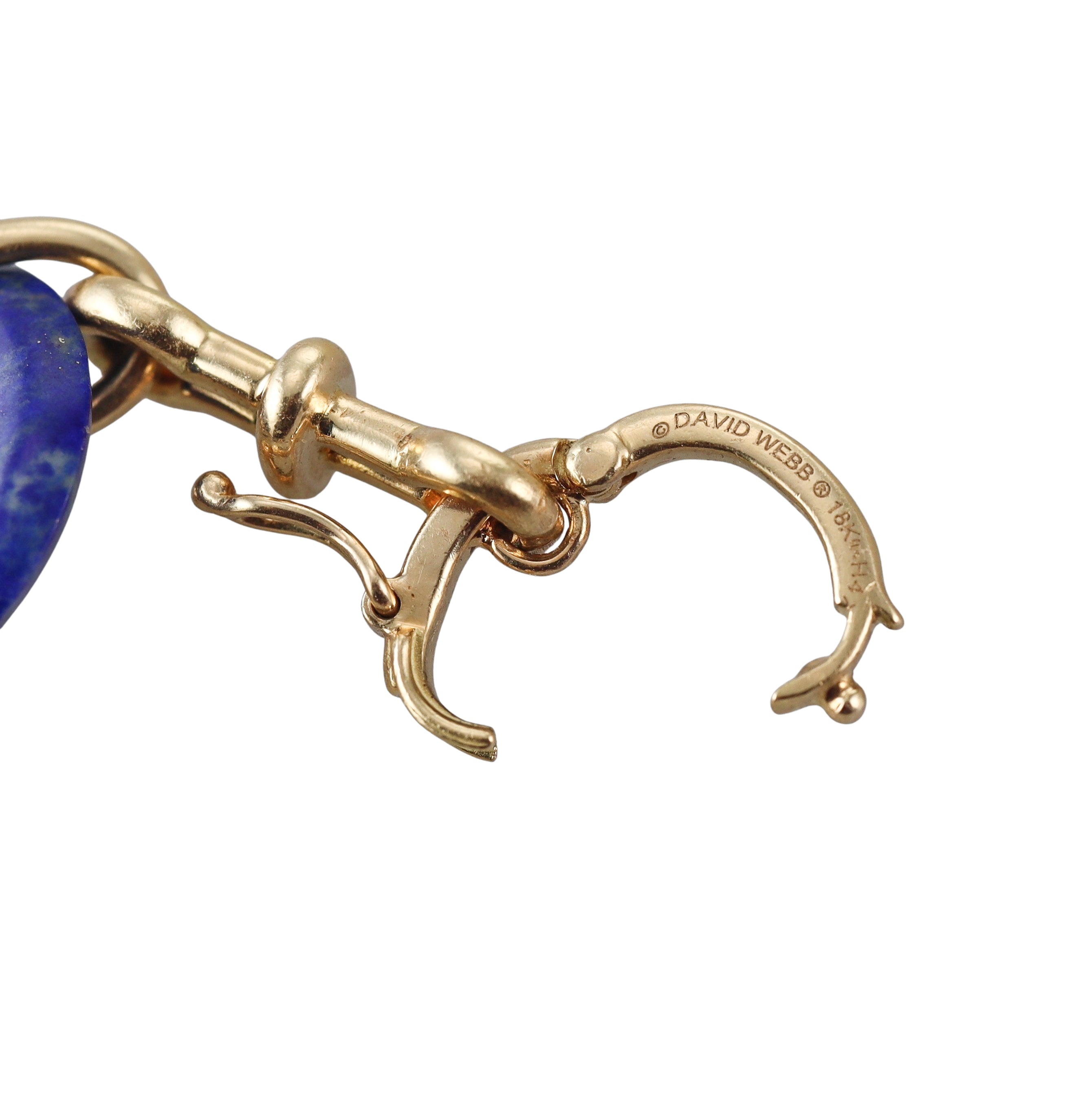 David Webb Lapis Link Yellow Gold Necklace