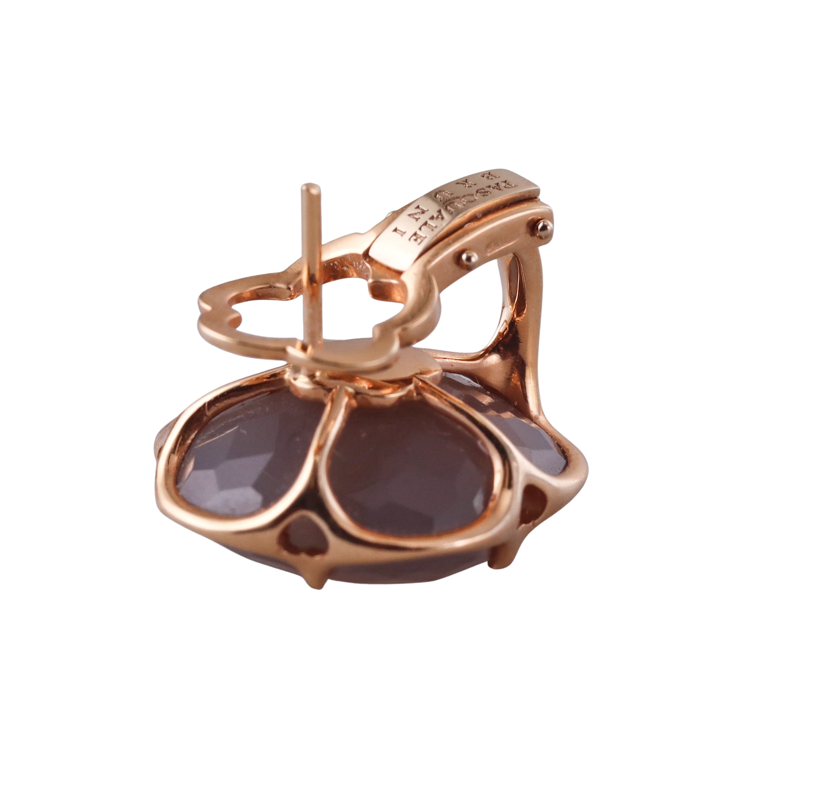 Pasquale Bruni Grey Chalcedony Rose Gold Flower Earrings