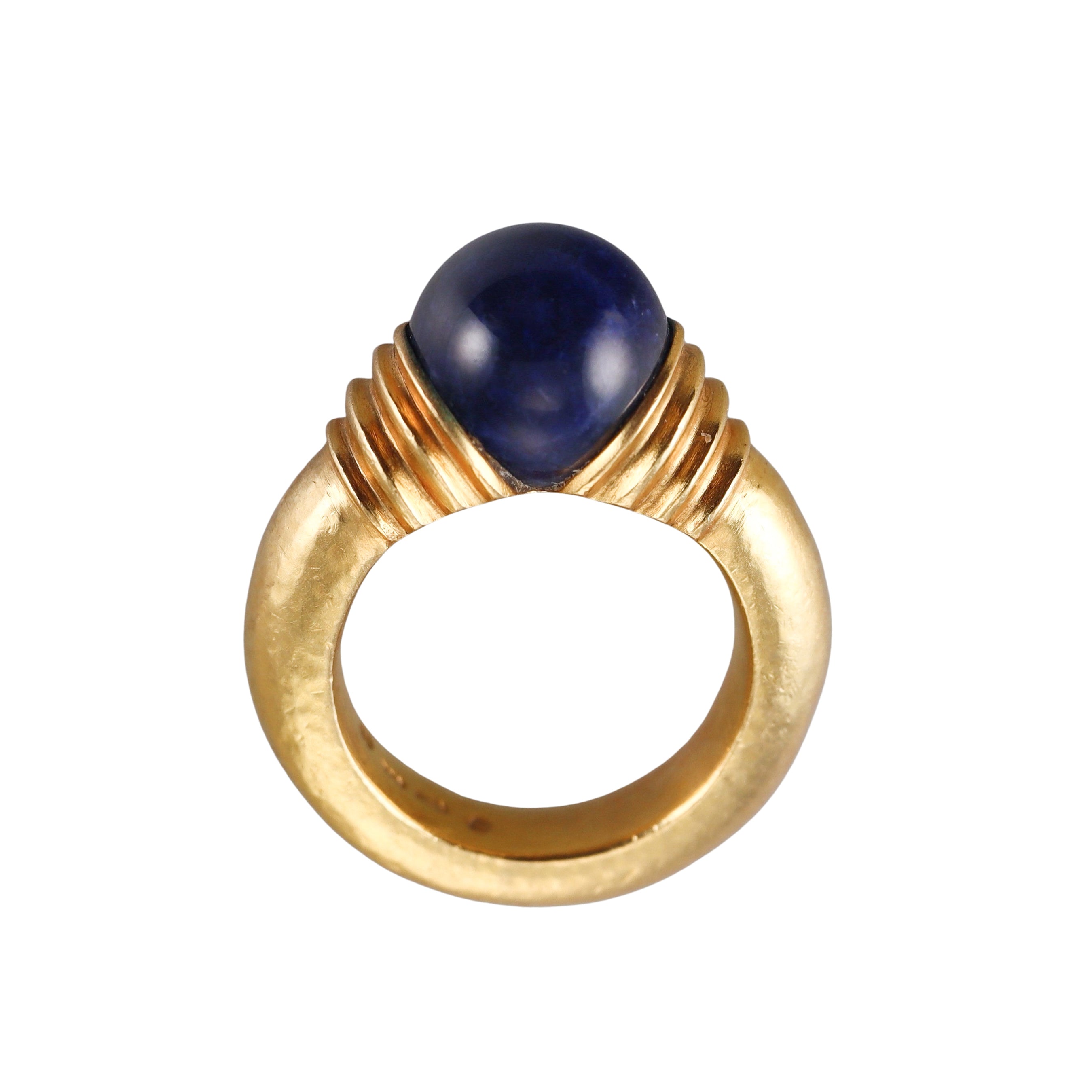 Lalaounis Greece Yellow Gold Sodalite Ring