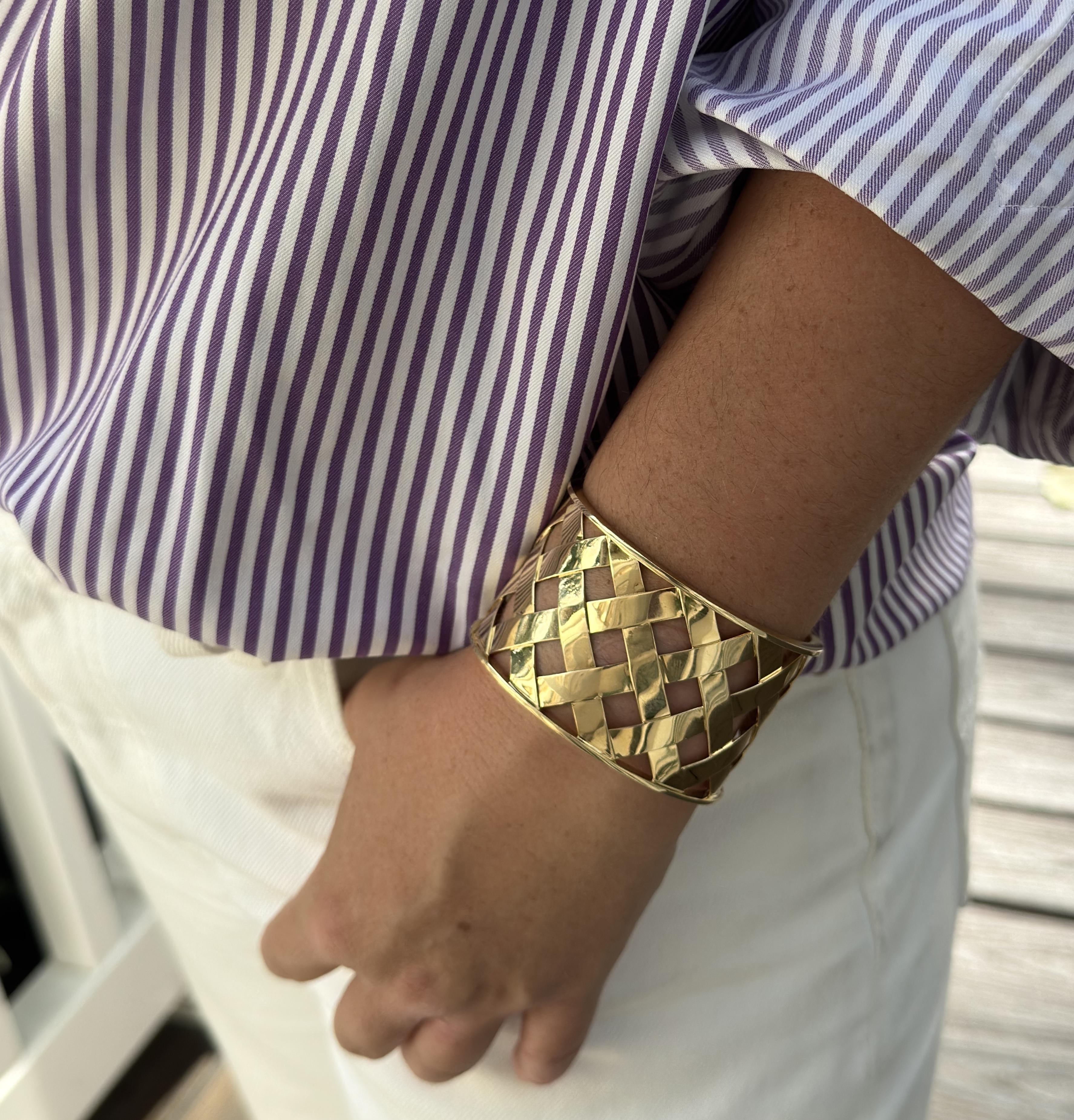 Verdura Criss Cross Gold Cuff Bracelet
