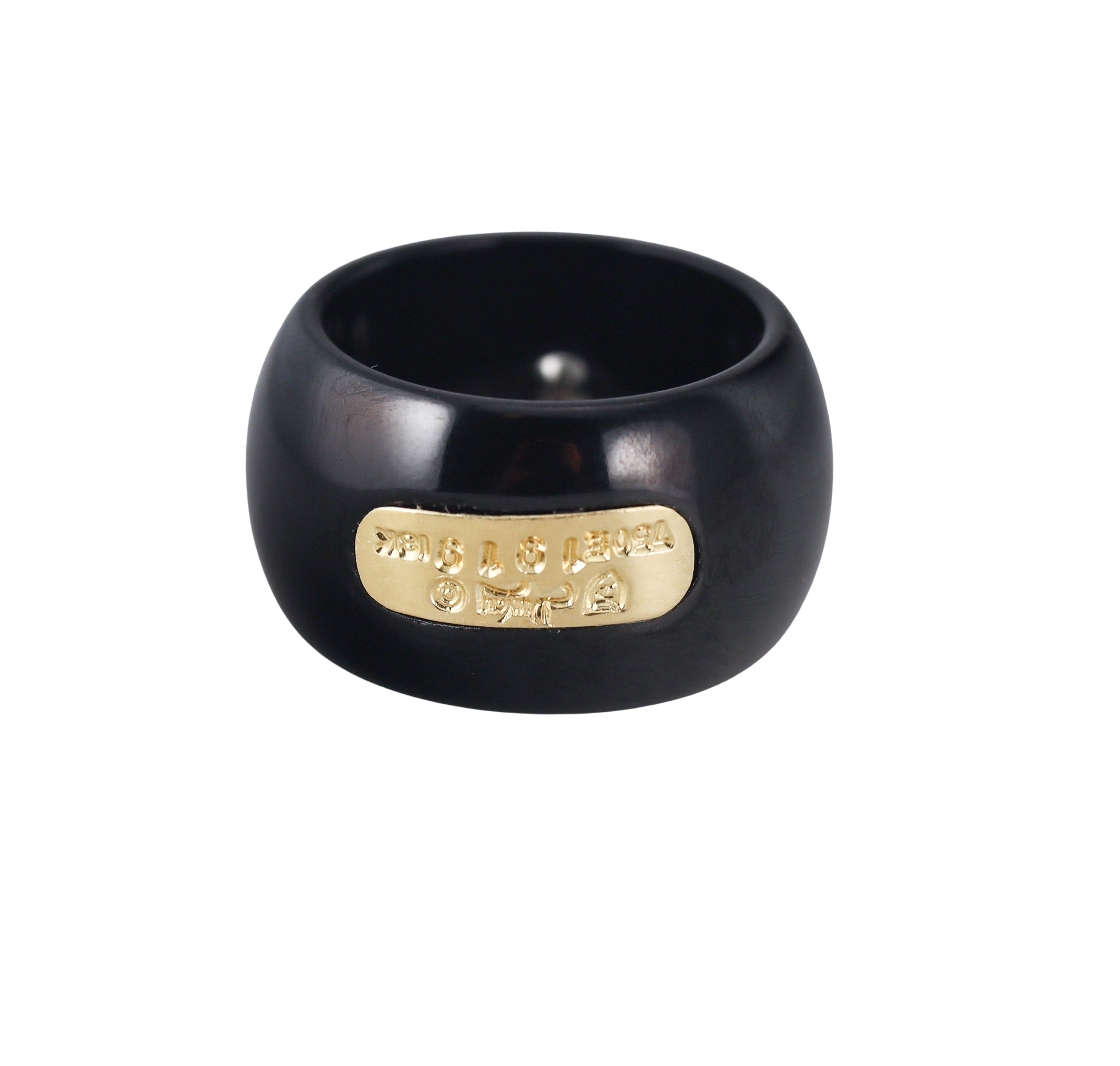 Henry Dunay Black Jade Diamond Gold Band Ring