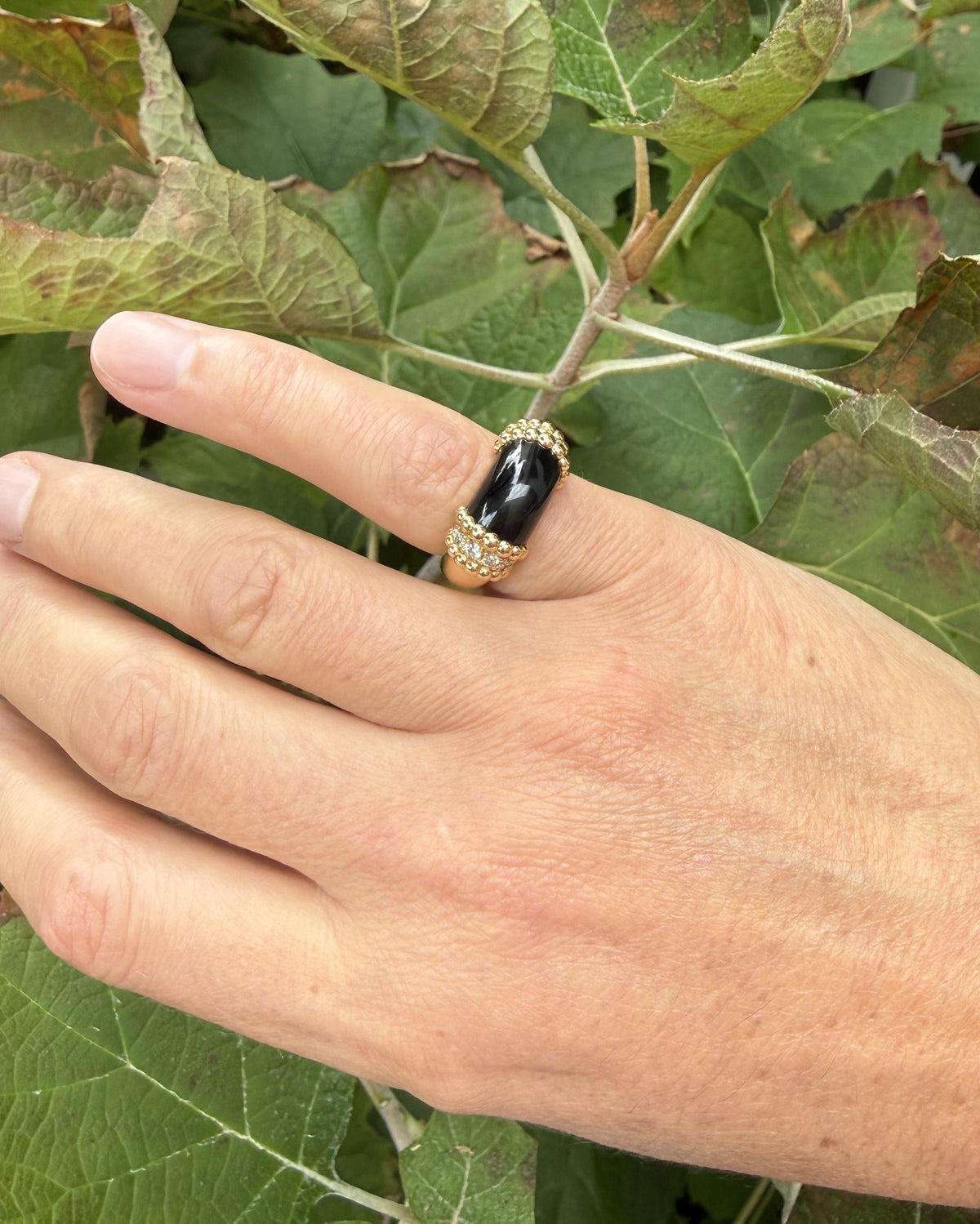 Van Cleef & Arpels Perlée Couleurs Gold Diamond Onyx Ring